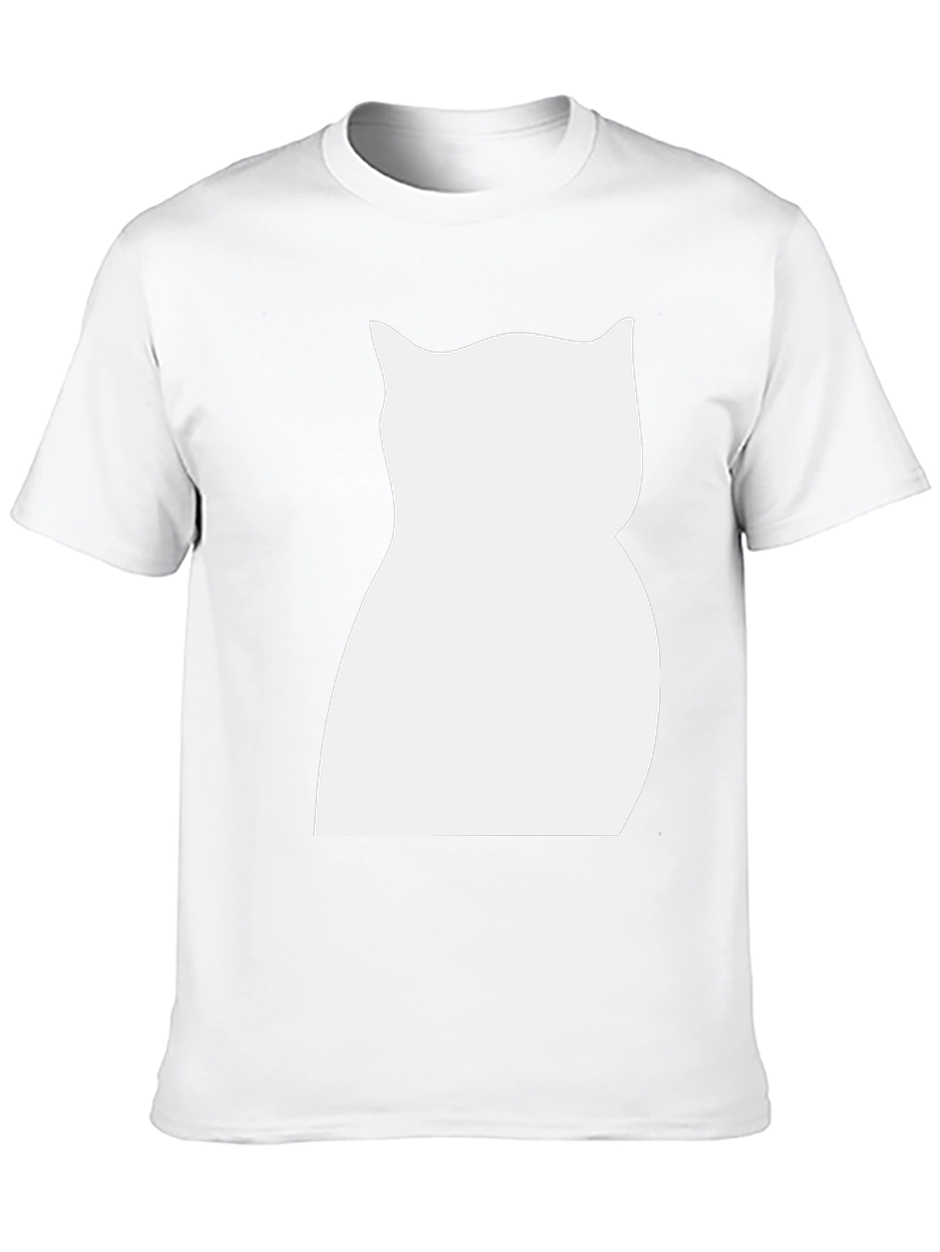 Cat Silhouette Graphic Tee - Black Cotton Shirt
