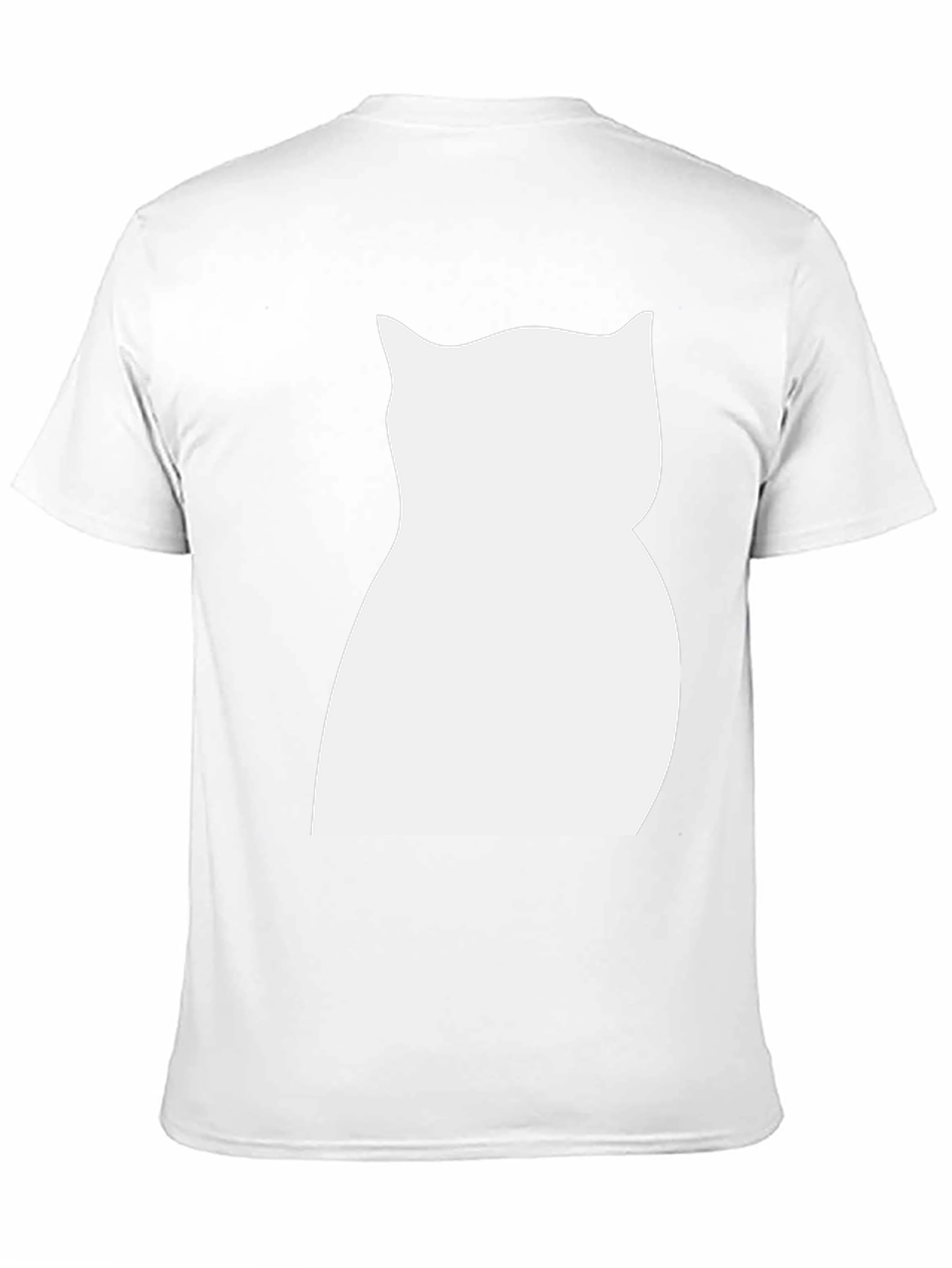 Cat Silhouette Graphic Tee - Black Cotton Shirt