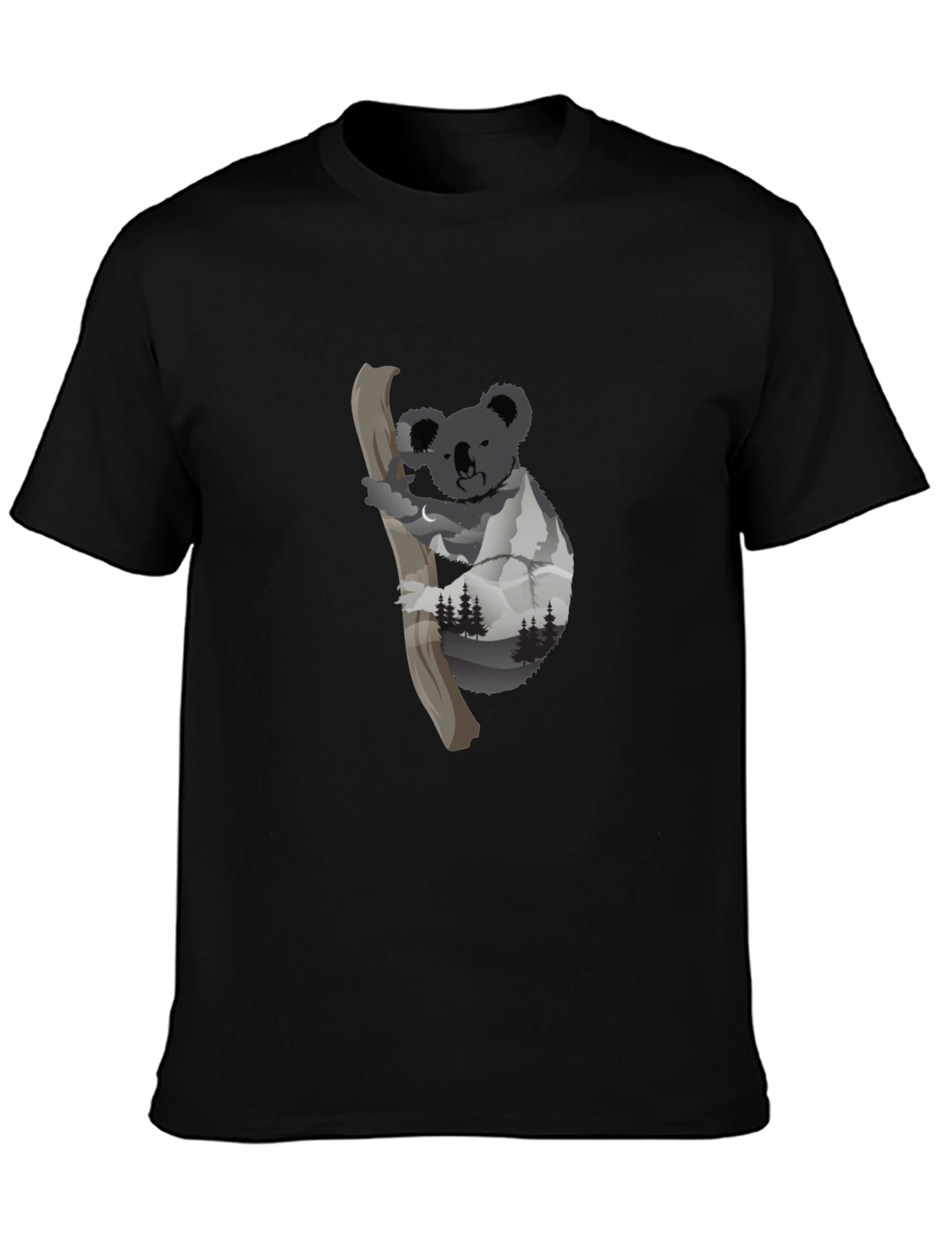 Koala Mountainscape Graphic Tee - Black