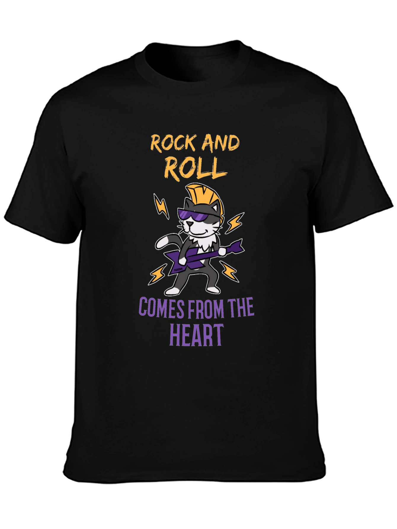 Rock and Roll Cat T-Shirt - Music Lover Tee