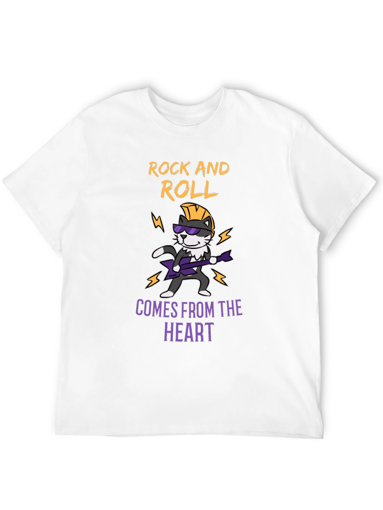 Rock and Roll Cat T-Shirt - Music Lover Tee