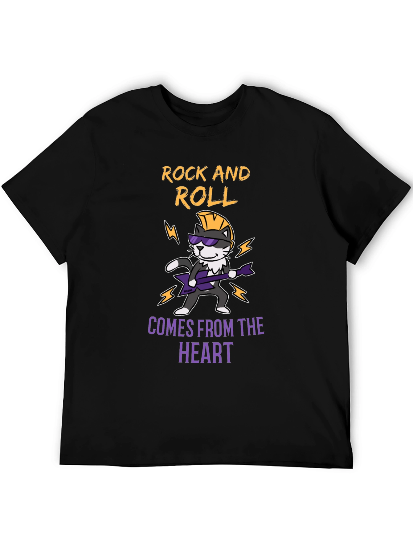 Rock and Roll Cat T-Shirt - Music Lover Tee