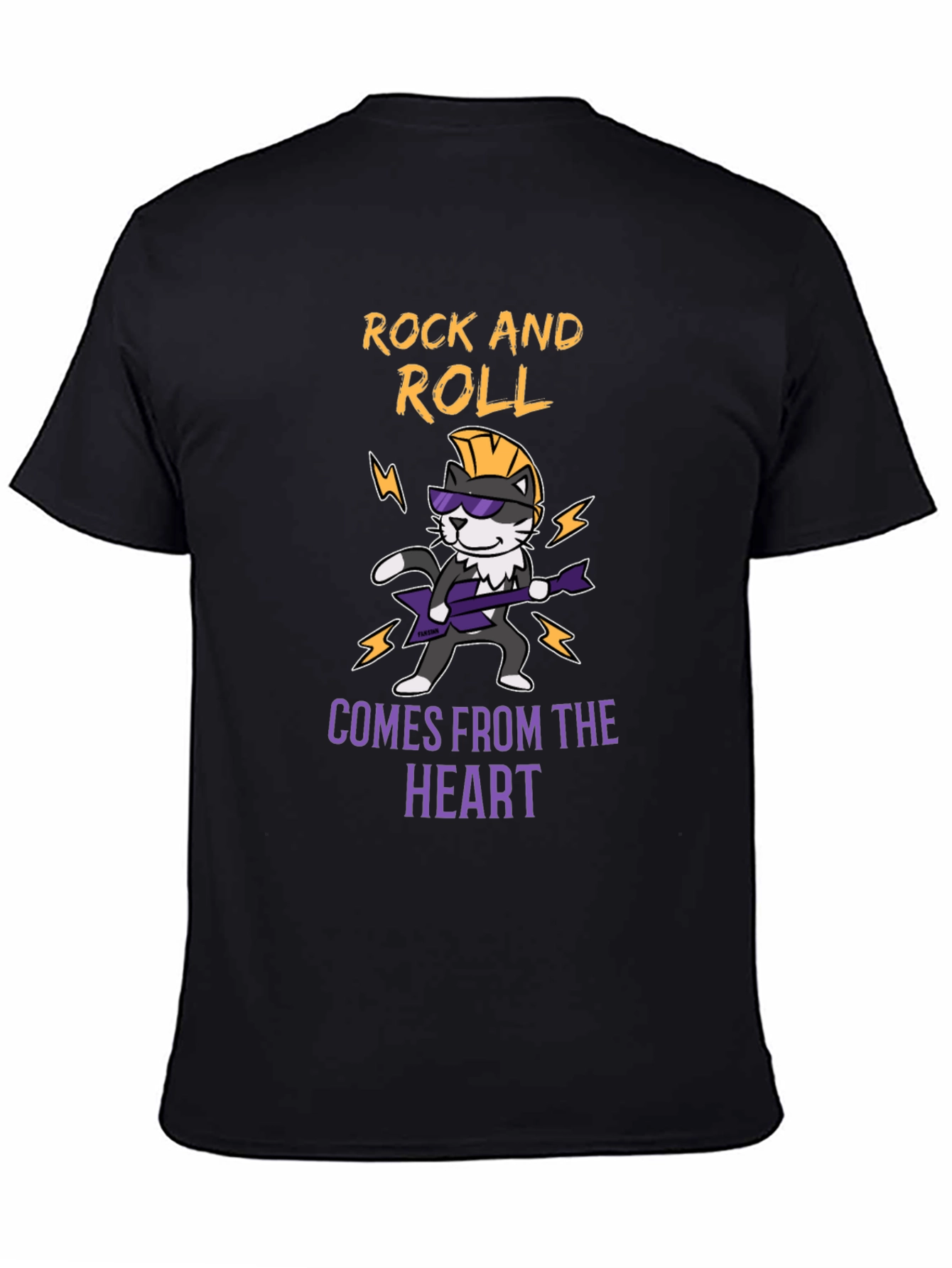 Rock and Roll Cat T-Shirt - Music Lover Tee