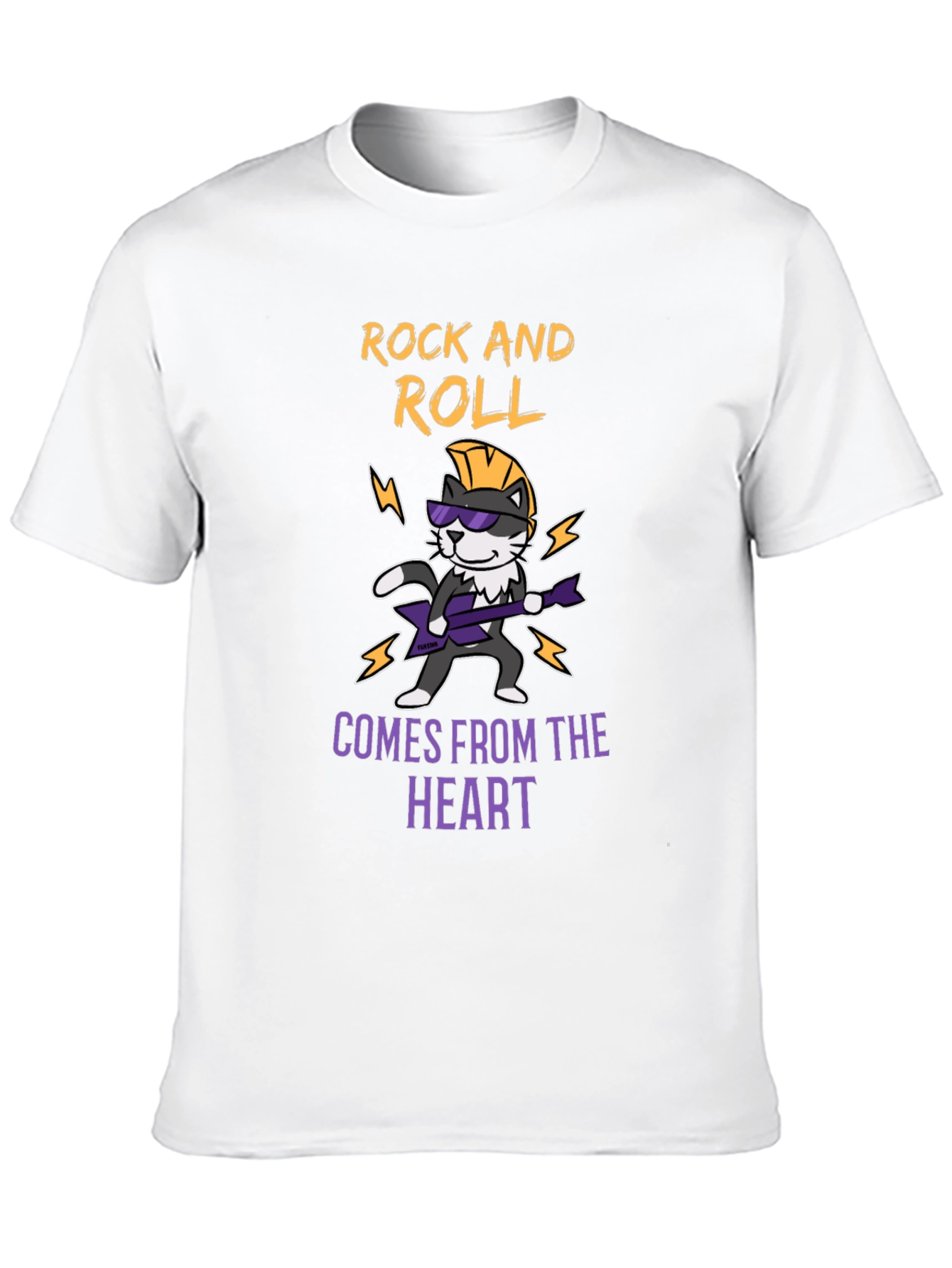 Rock and Roll Cat T-Shirt - Music Lover Tee