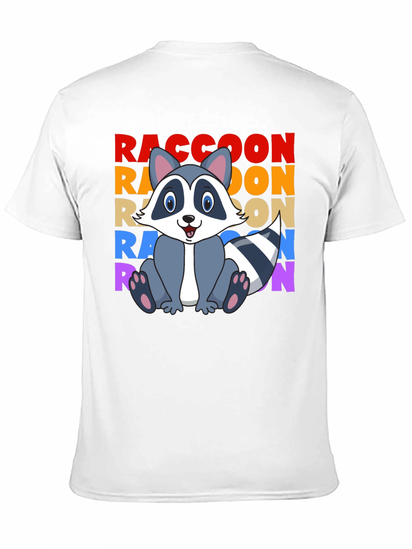 Raccoon Cartoon Graphic Tee - Unisex Black T-Shirt