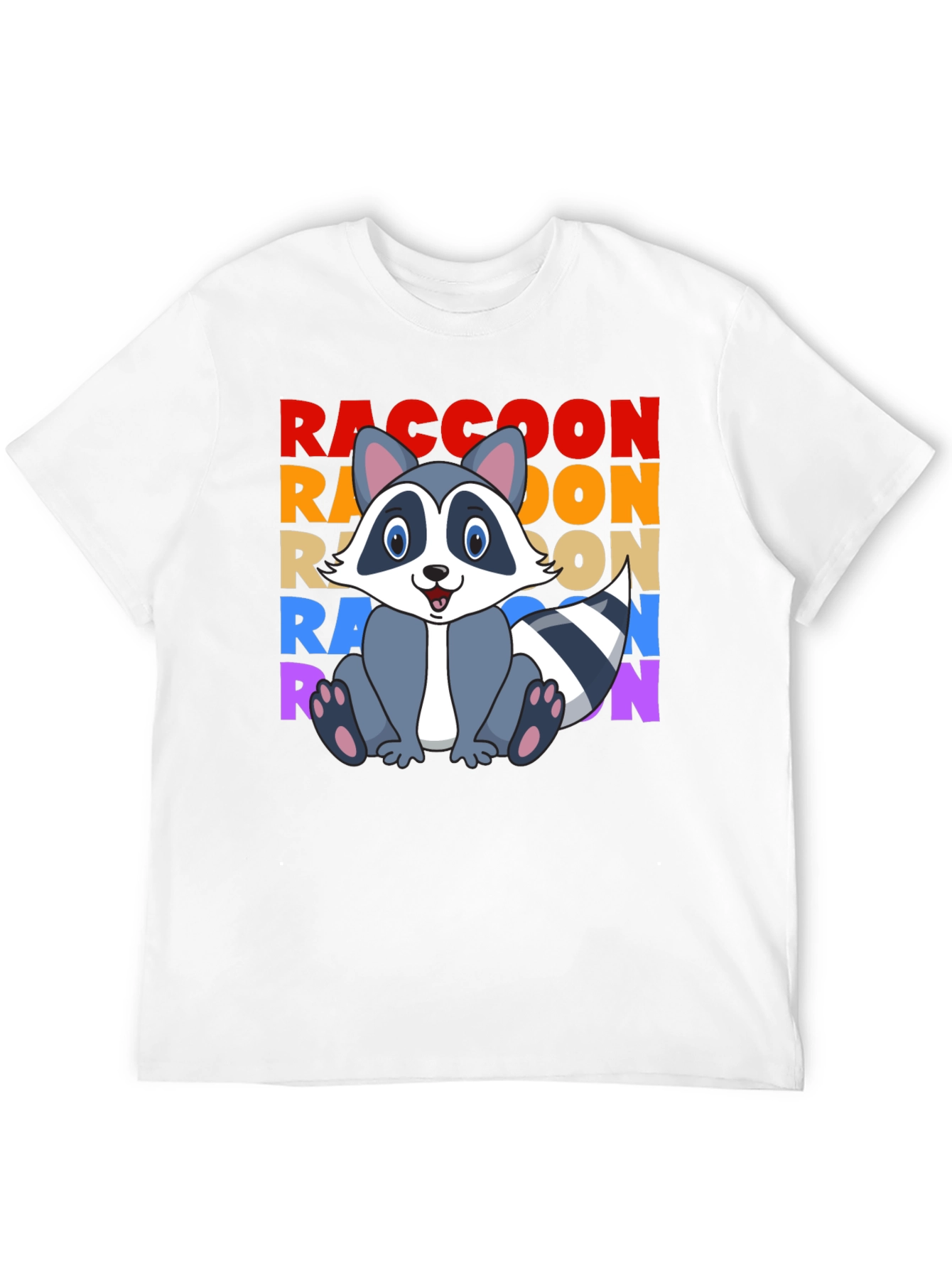 Raccoon Cartoon Graphic Tee - Unisex Black T-Shirt