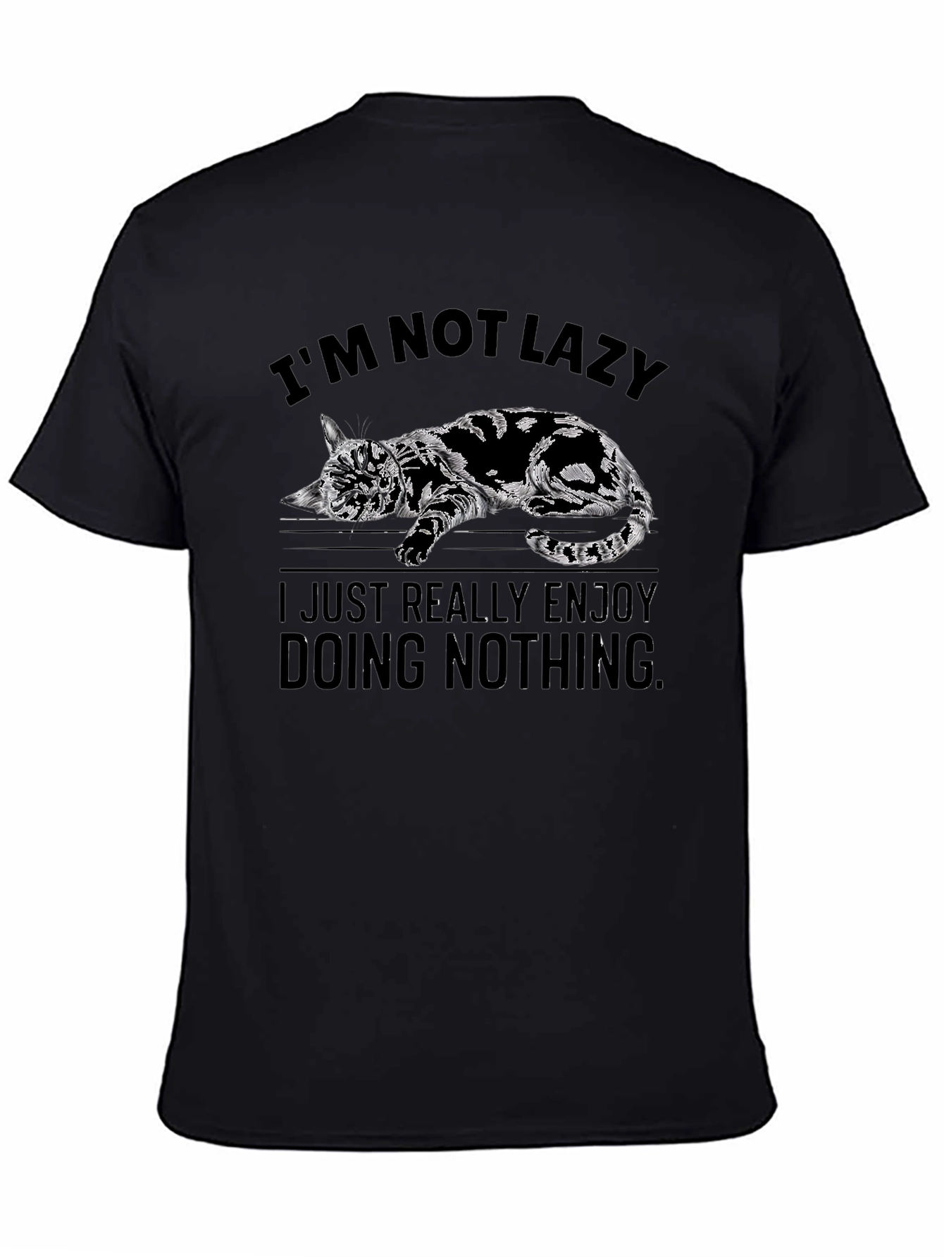 Lazy Cat Graphic T-Shirt - Enjoy Doing Nothing