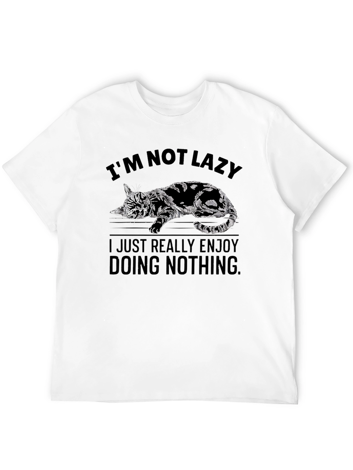 Lazy Cat Graphic T-Shirt - Enjoy Doing Nothing