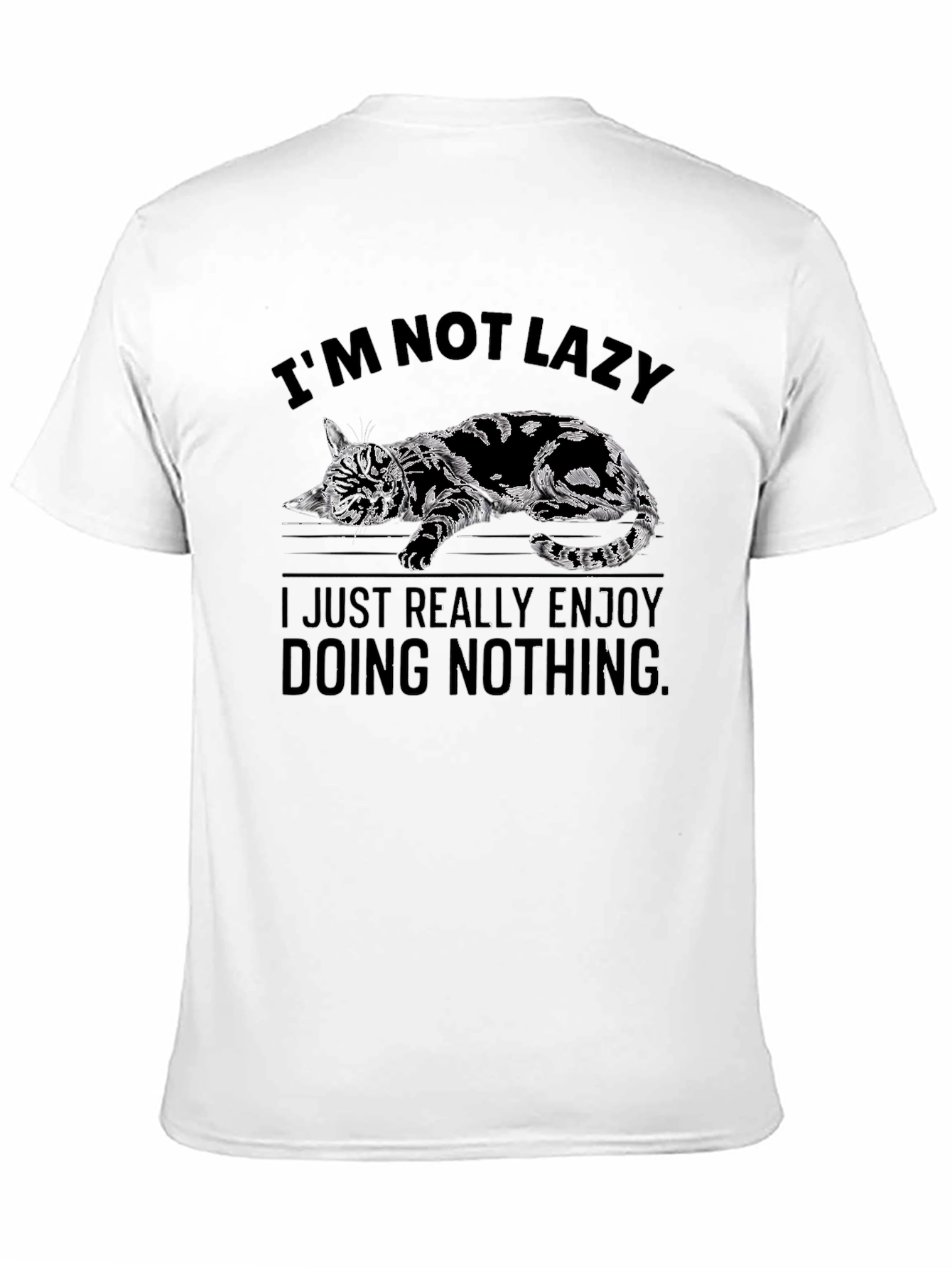 Lazy Cat Graphic T-Shirt - Enjoy Doing Nothing