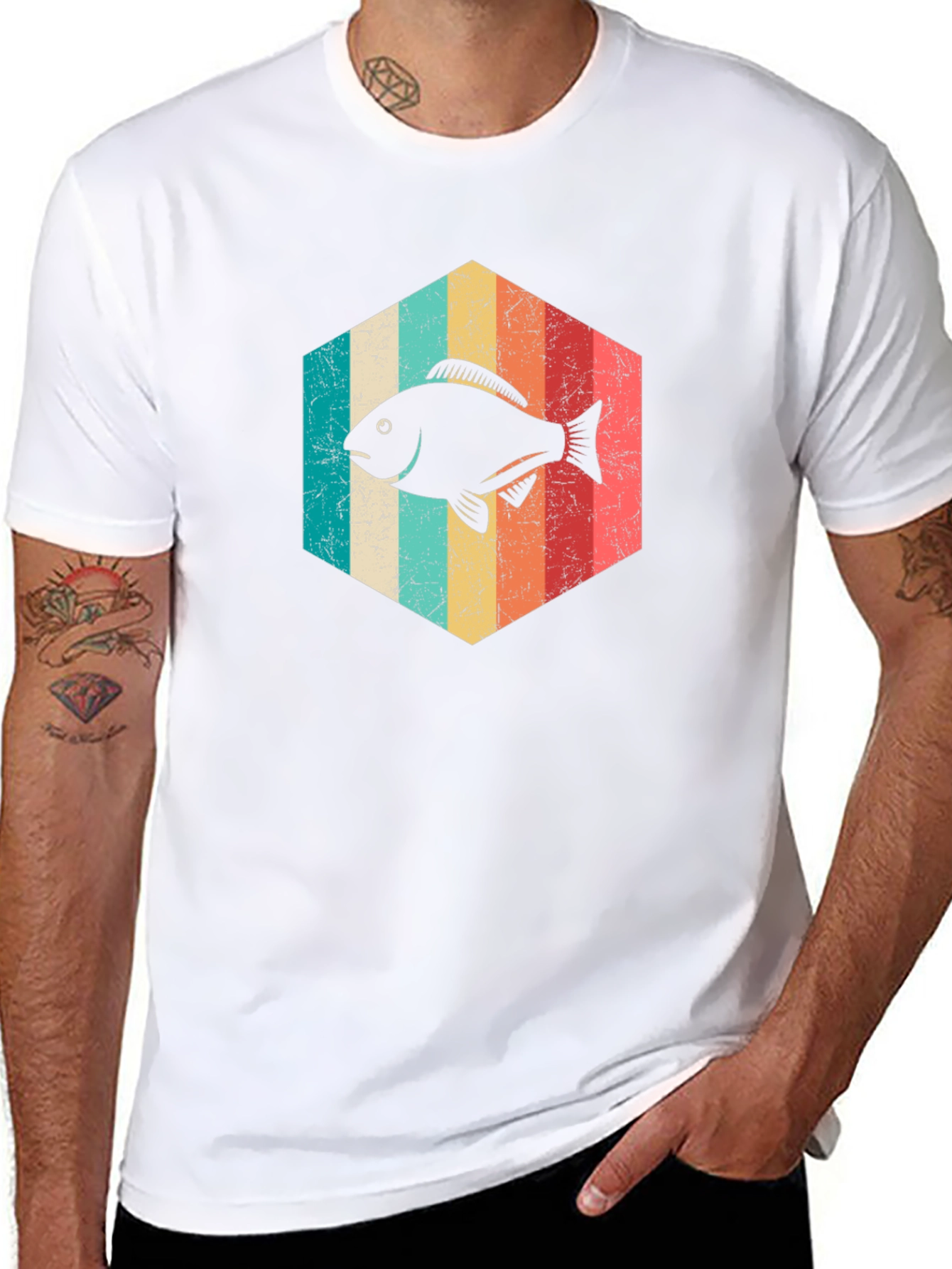 Retro Fish Graphic Tee - Black