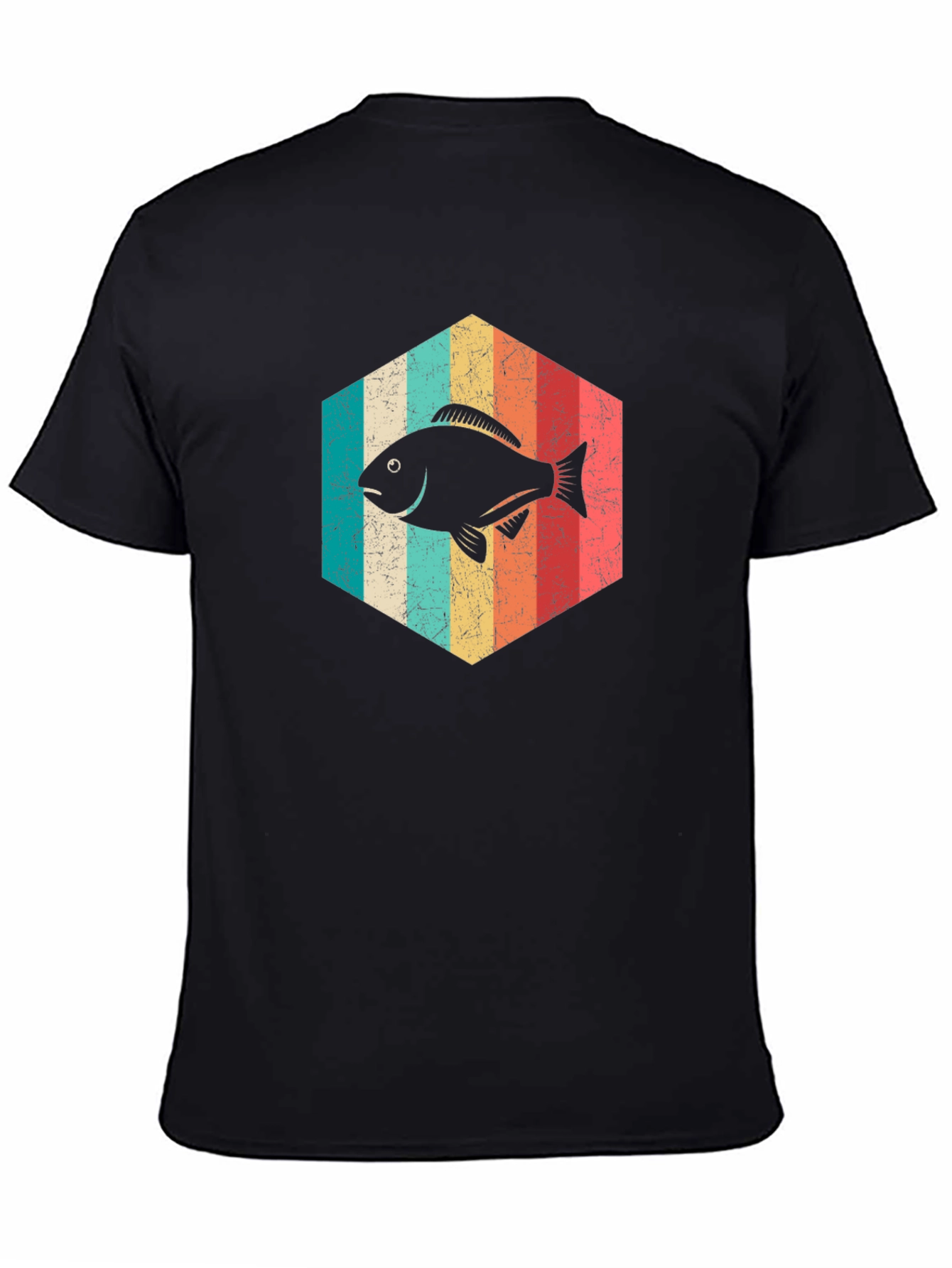 Retro Fish Graphic Tee - Black