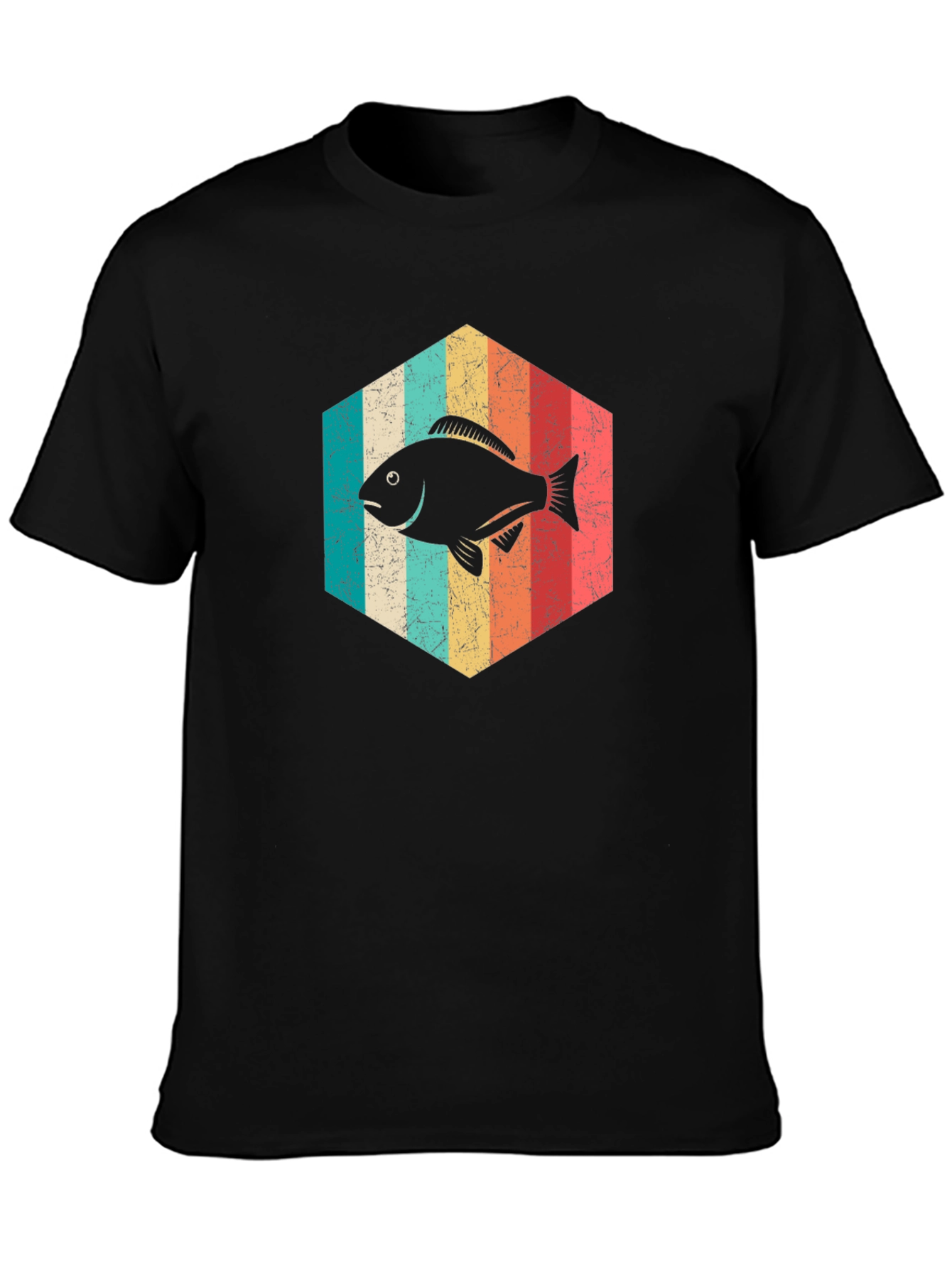Retro Fish Graphic Tee - Black