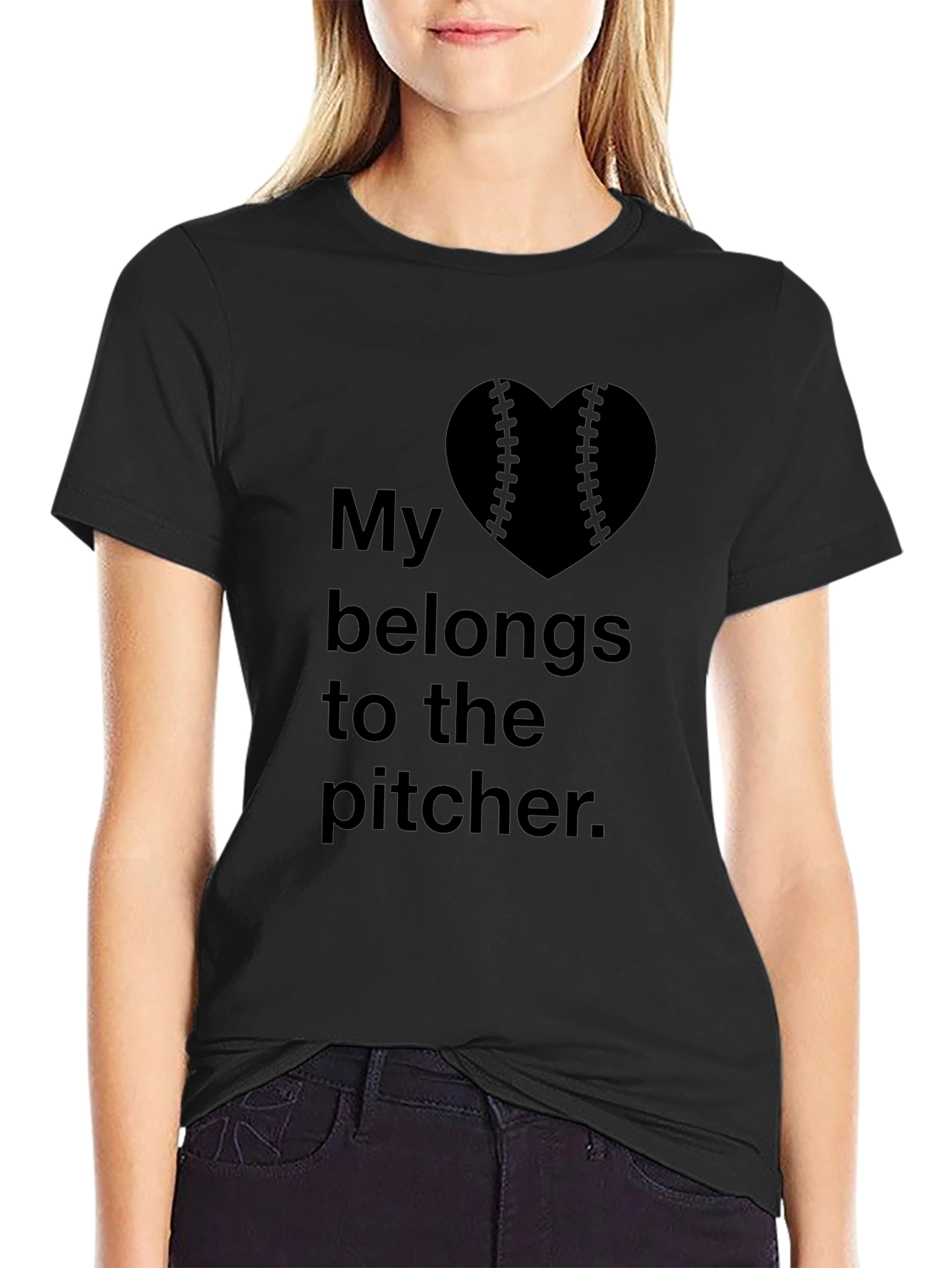 My Heart Belongs to the Pitcher T-Shirt