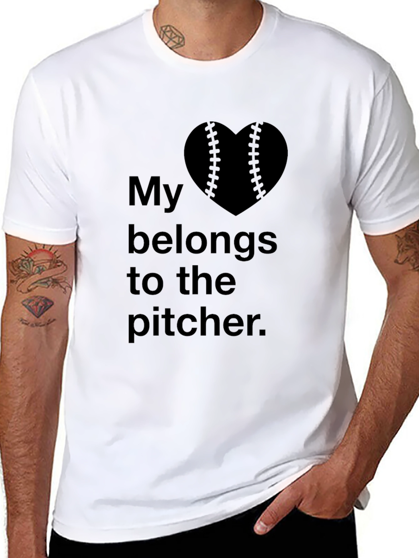 My Heart Belongs to the Pitcher T-Shirt