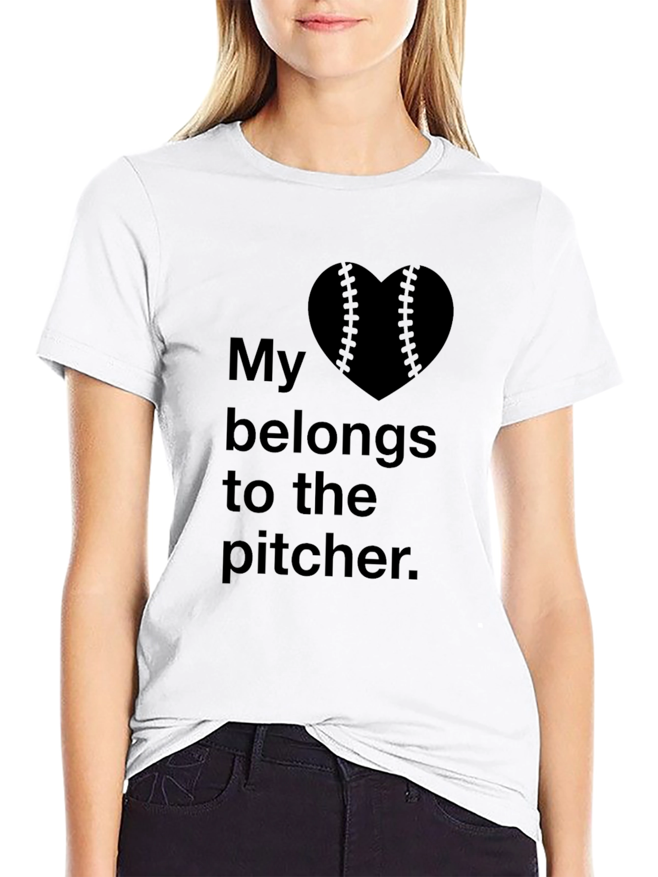 My Heart Belongs to the Pitcher T-Shirt
