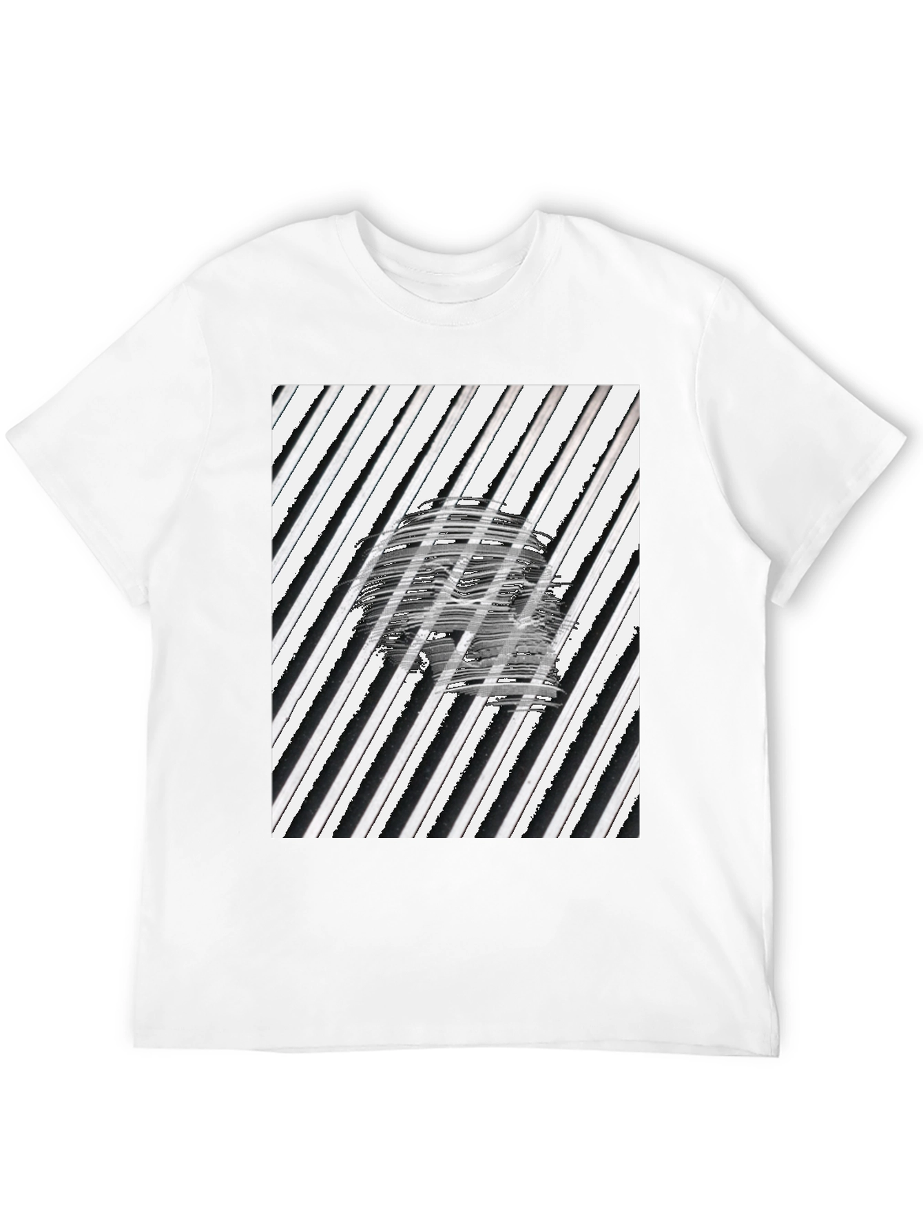 Abstract Skull Graphic Tee - Black Cotton T-Shirt