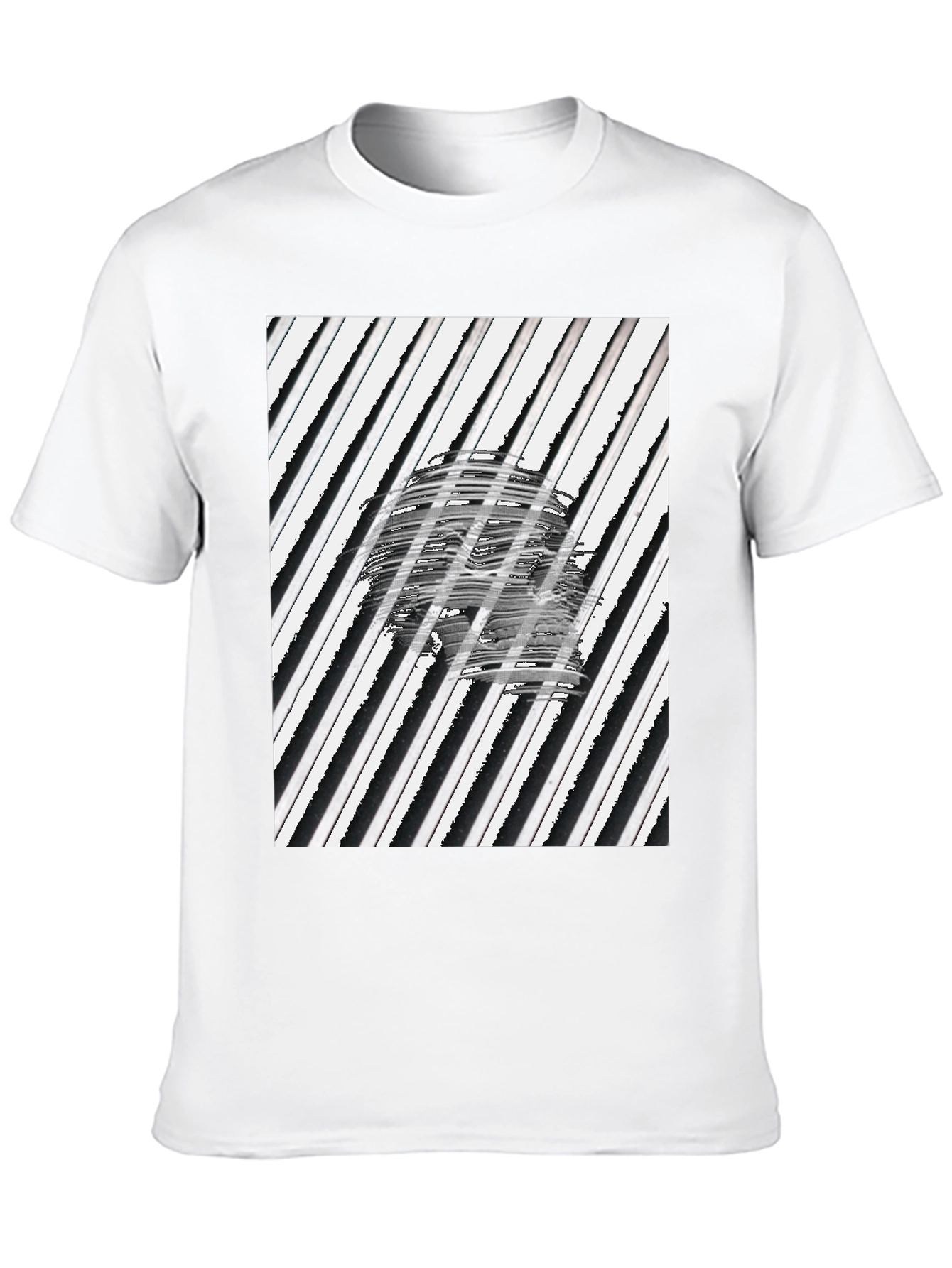 Abstract Skull Graphic Tee - Black Cotton T-Shirt
