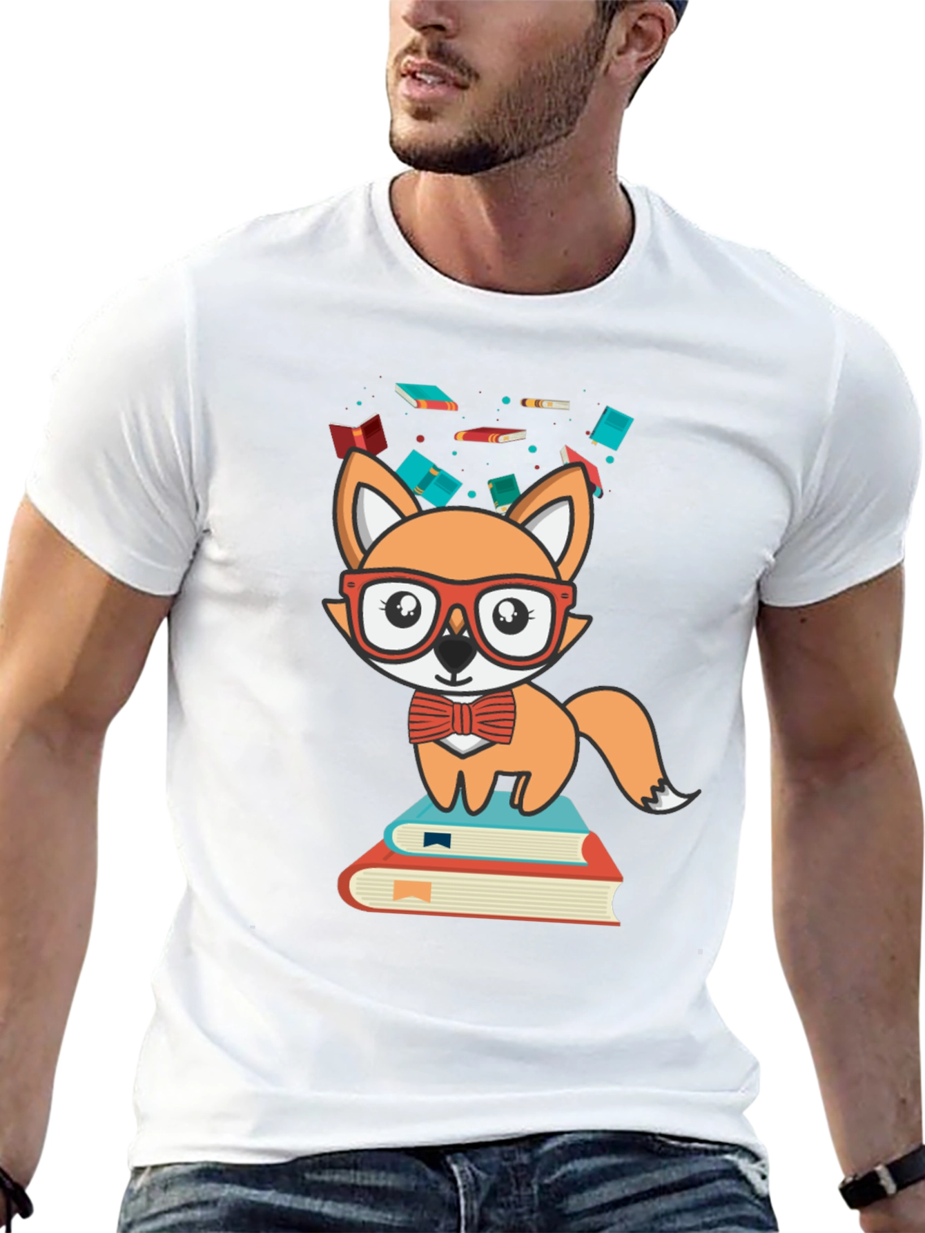 Fox Reader Graphic Tee - Cute Bookworm Shirt