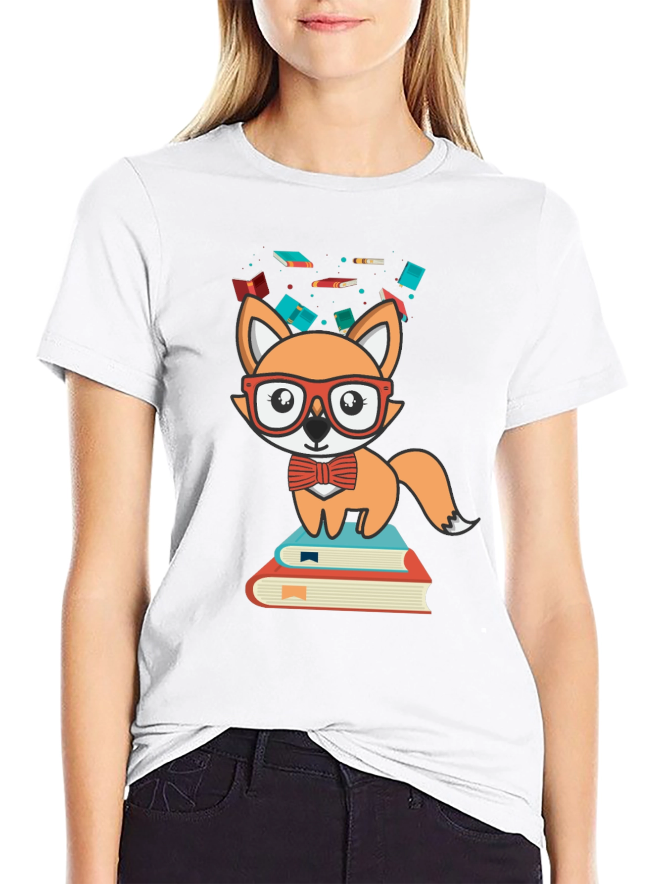 Fox Reader Graphic Tee - Cute Bookworm Shirt