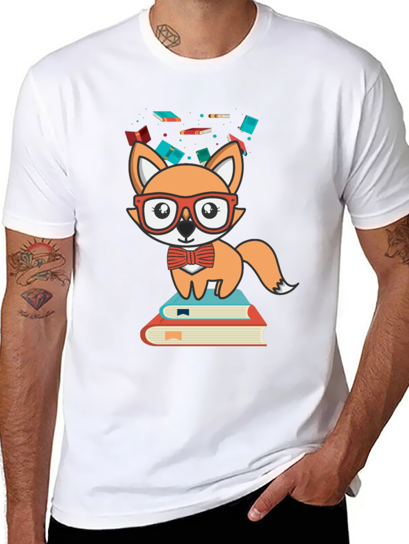Fox Reader Graphic Tee - Cute Bookworm Shirt