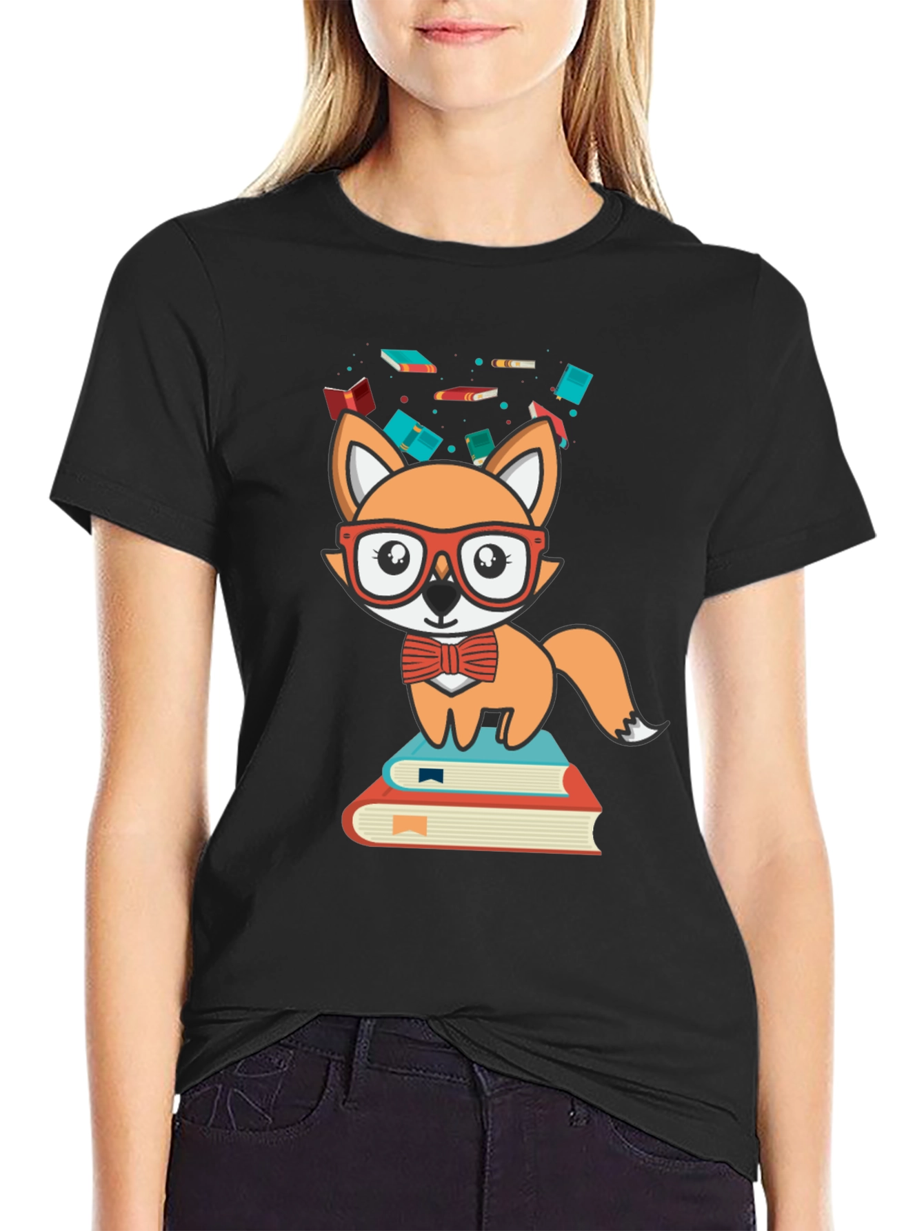 Fox Reader Graphic Tee - Cute Bookworm Shirt