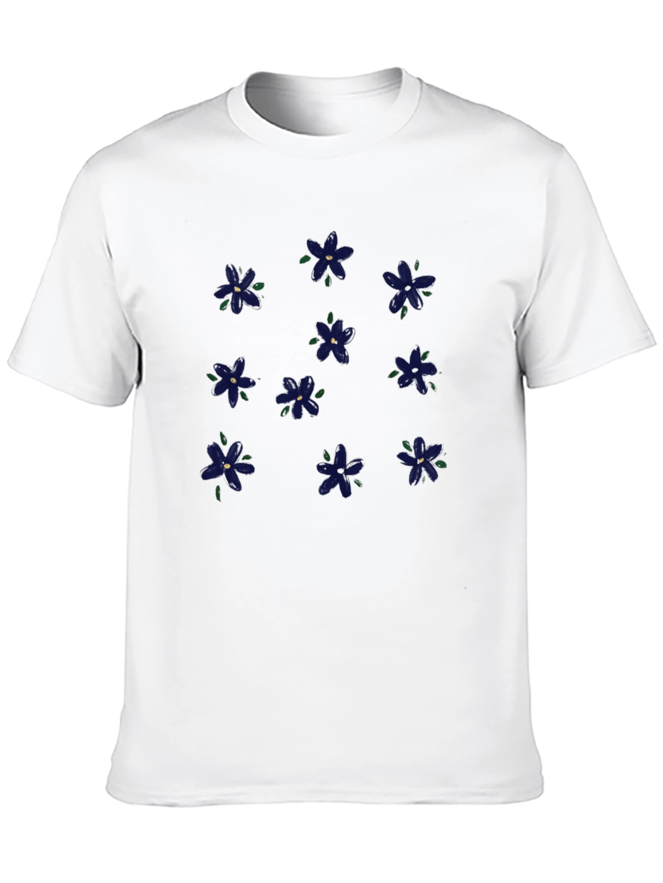Floral Print Black T-Shirt for Men
