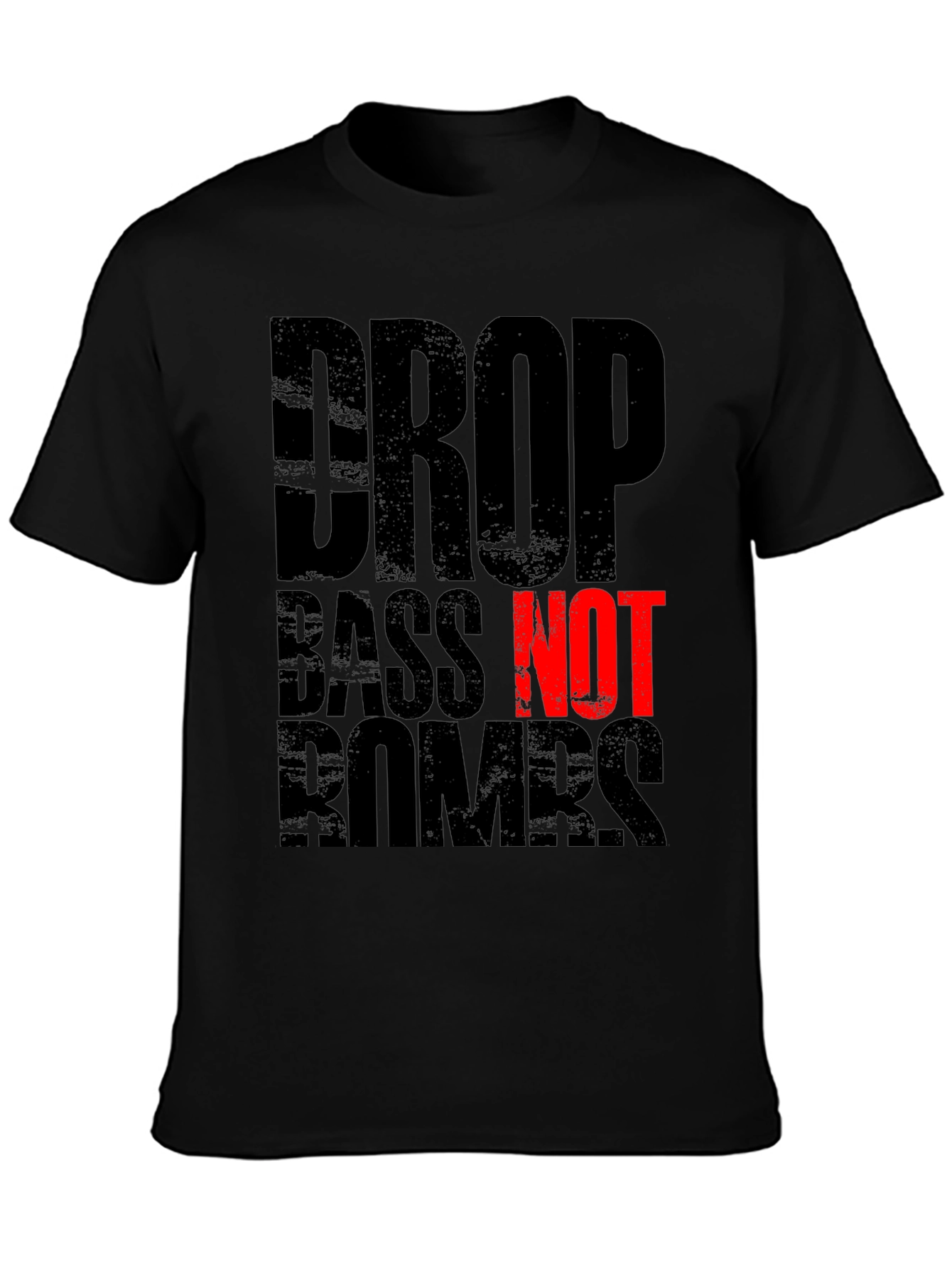 Drop Bass Not Bombs Graphic Tee - Black