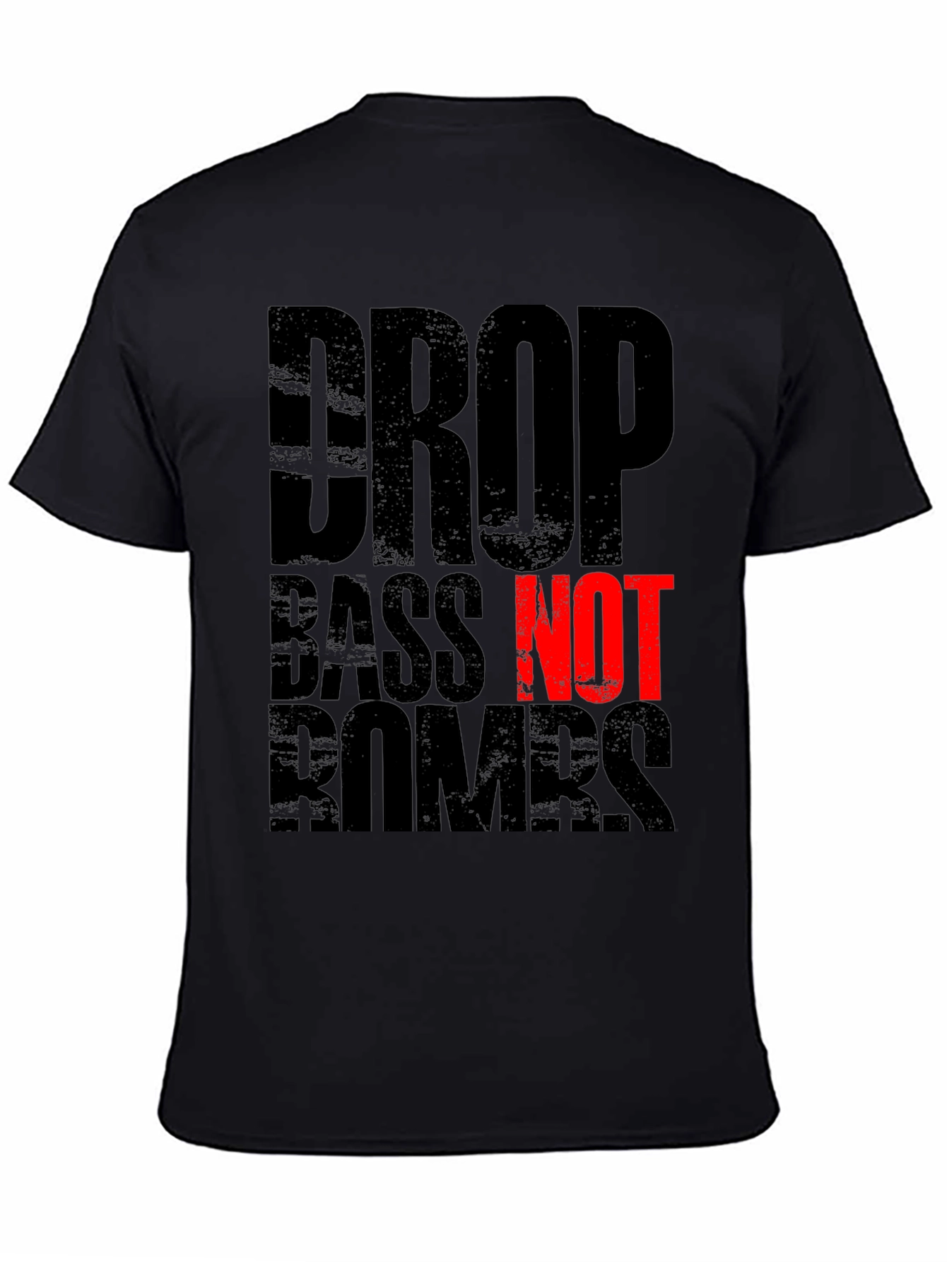 Drop Bass Not Bombs Graphic Tee - Black