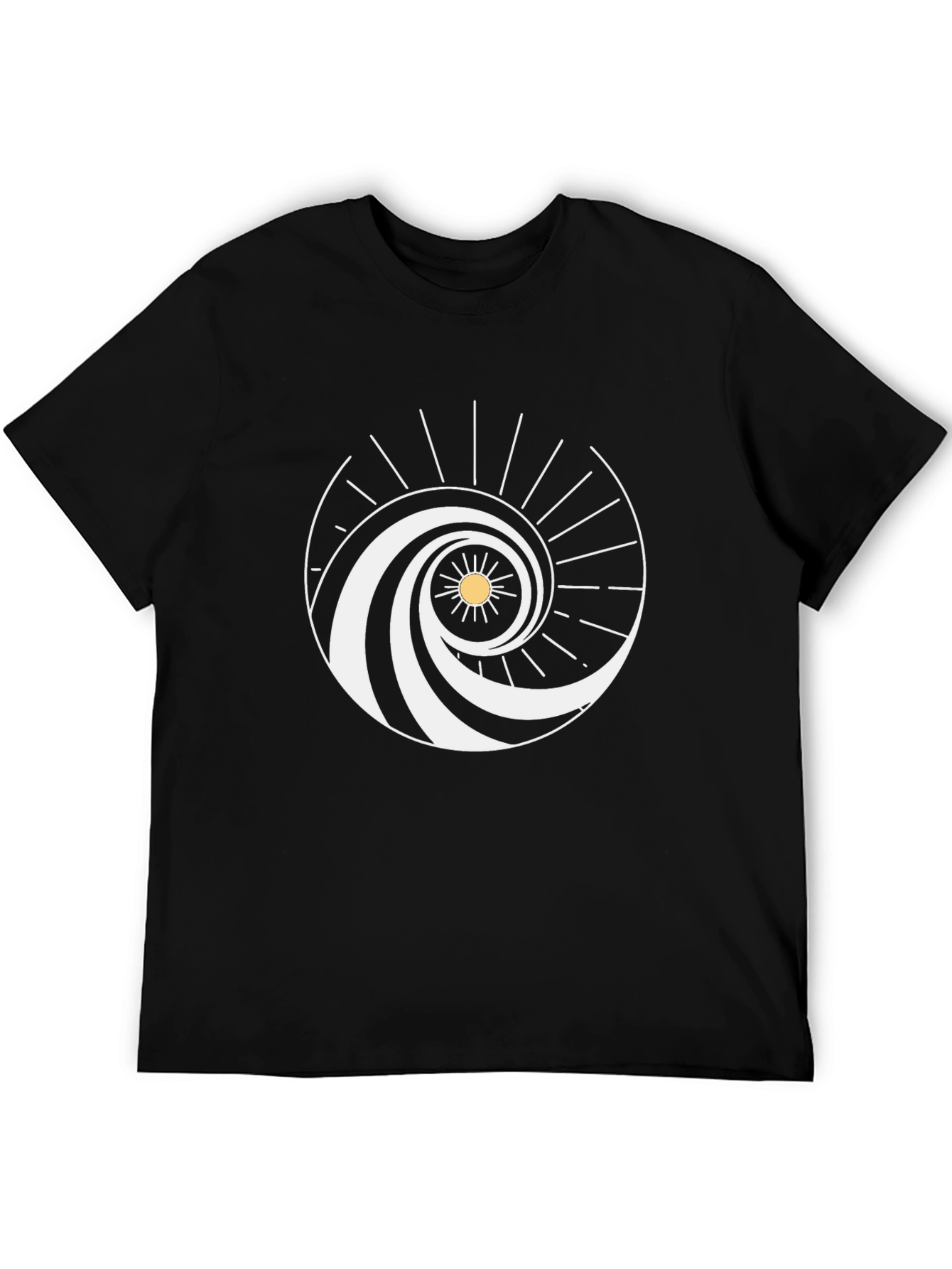 Spiral Wave Sun Graphic Tee - Black