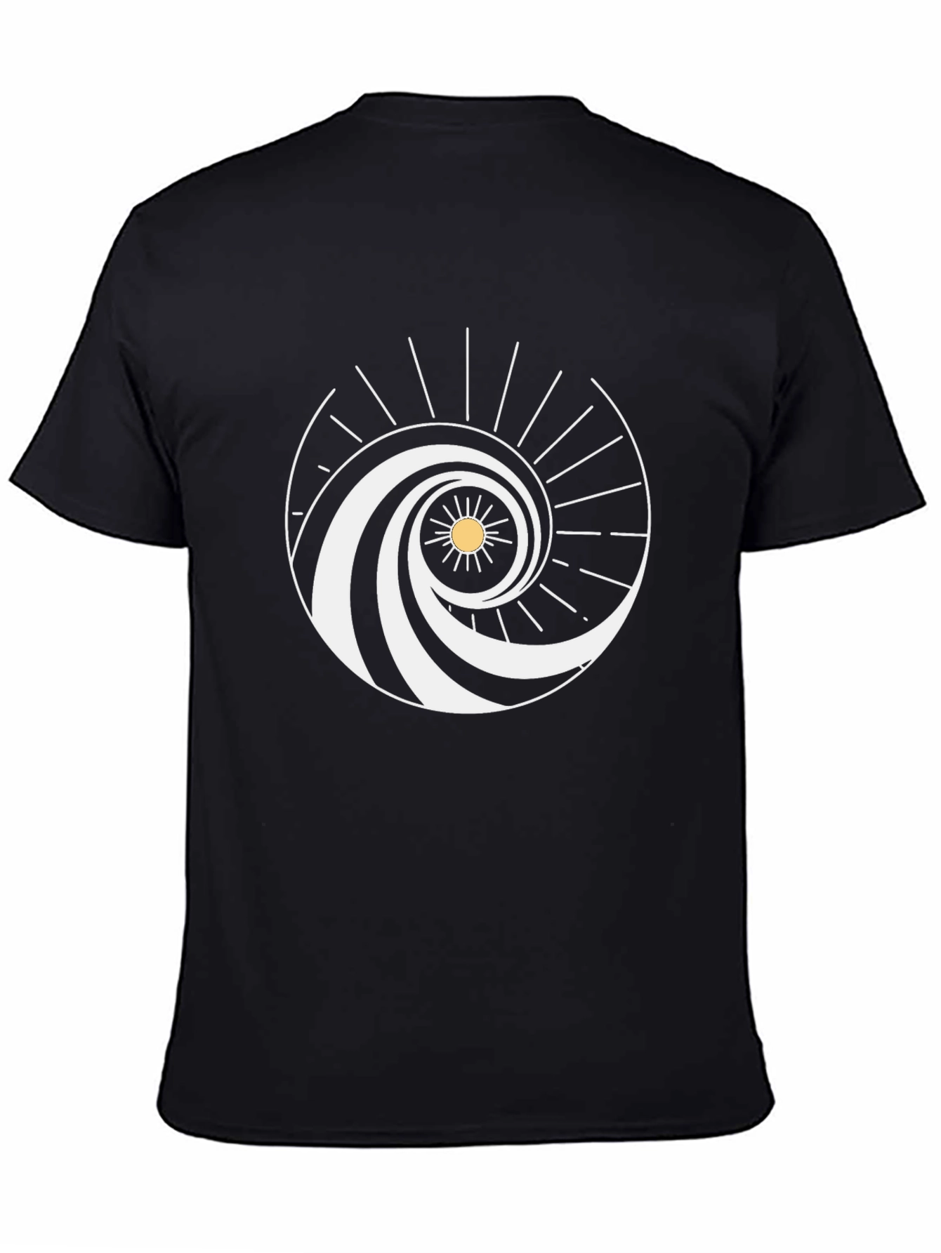 Spiral Wave Sun Graphic Tee - Black