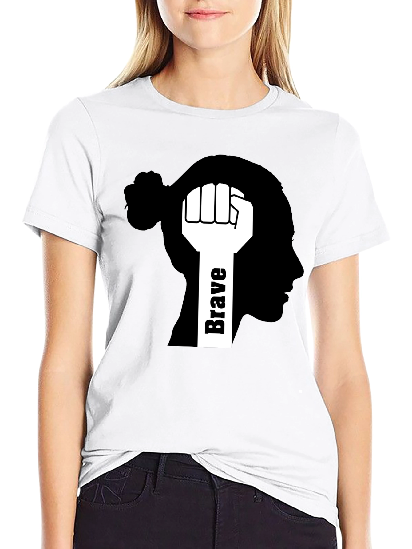 Brave Mindset Graphic Tee - Black Cotton T-Shirt