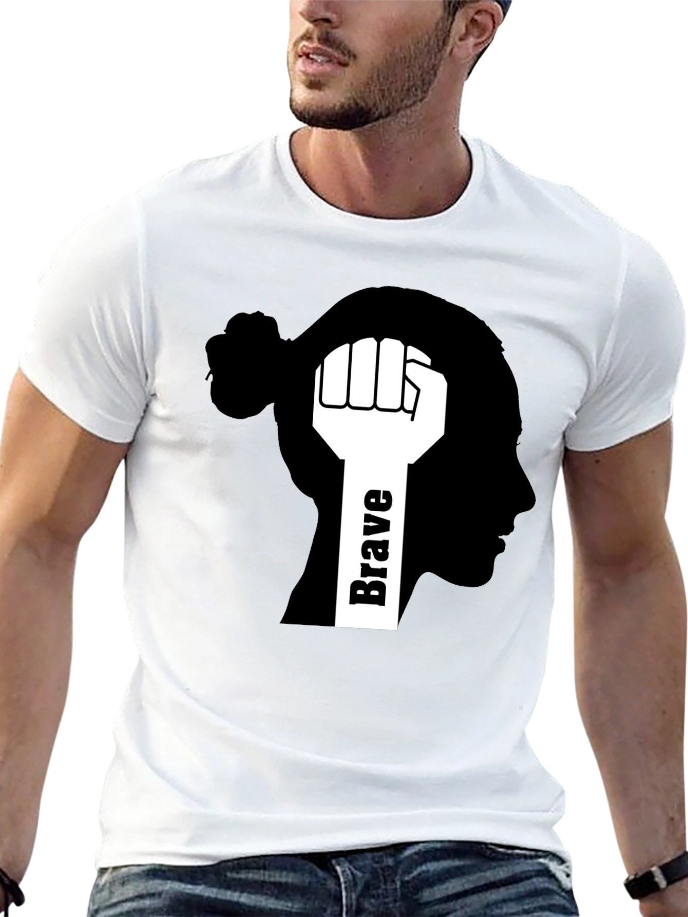 Brave Mindset Graphic Tee - Black Cotton T-Shirt