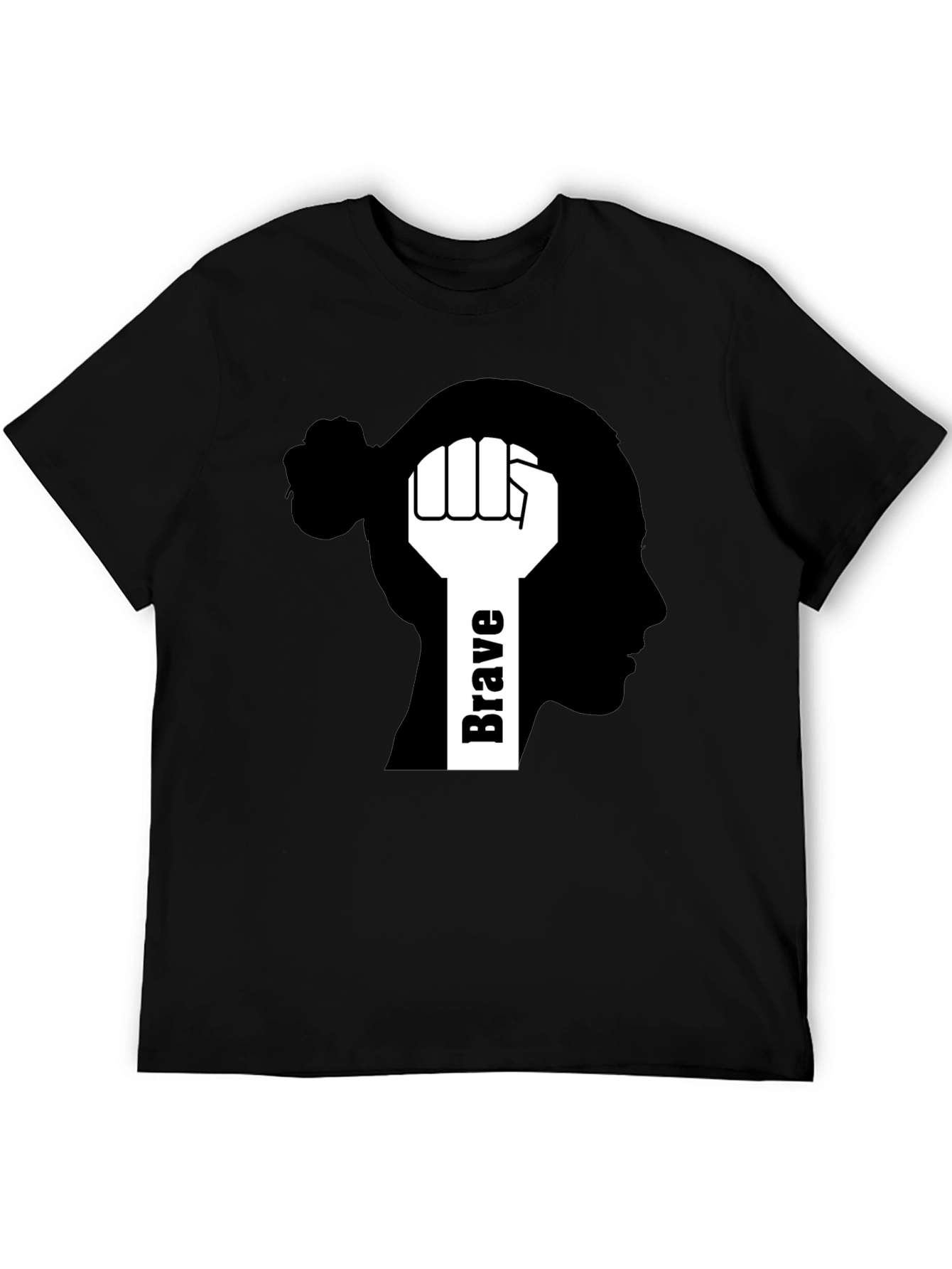 Brave Mindset Graphic Tee - Black Cotton T-Shirt