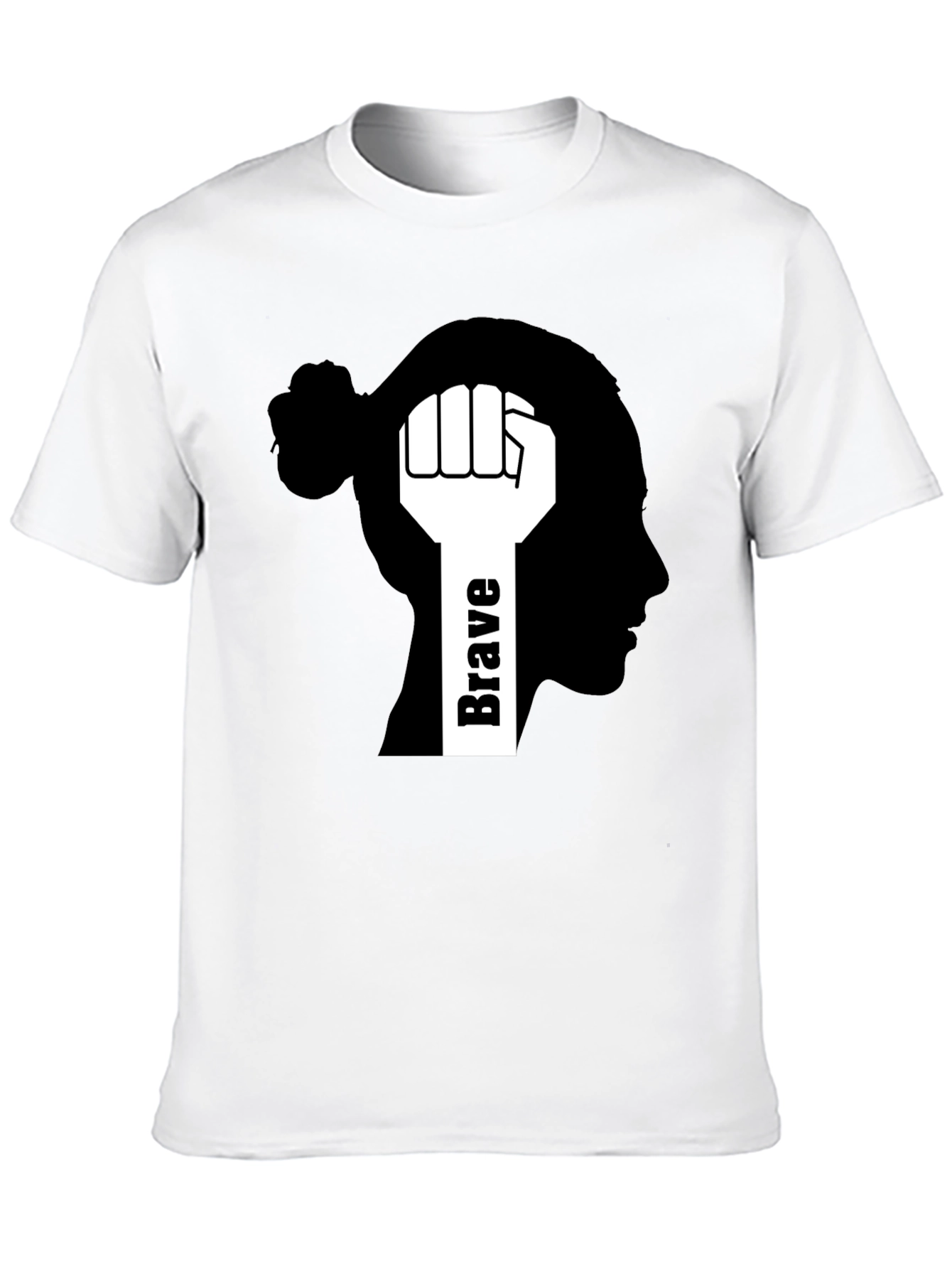 Brave Mindset Graphic Tee - Black Cotton T-Shirt