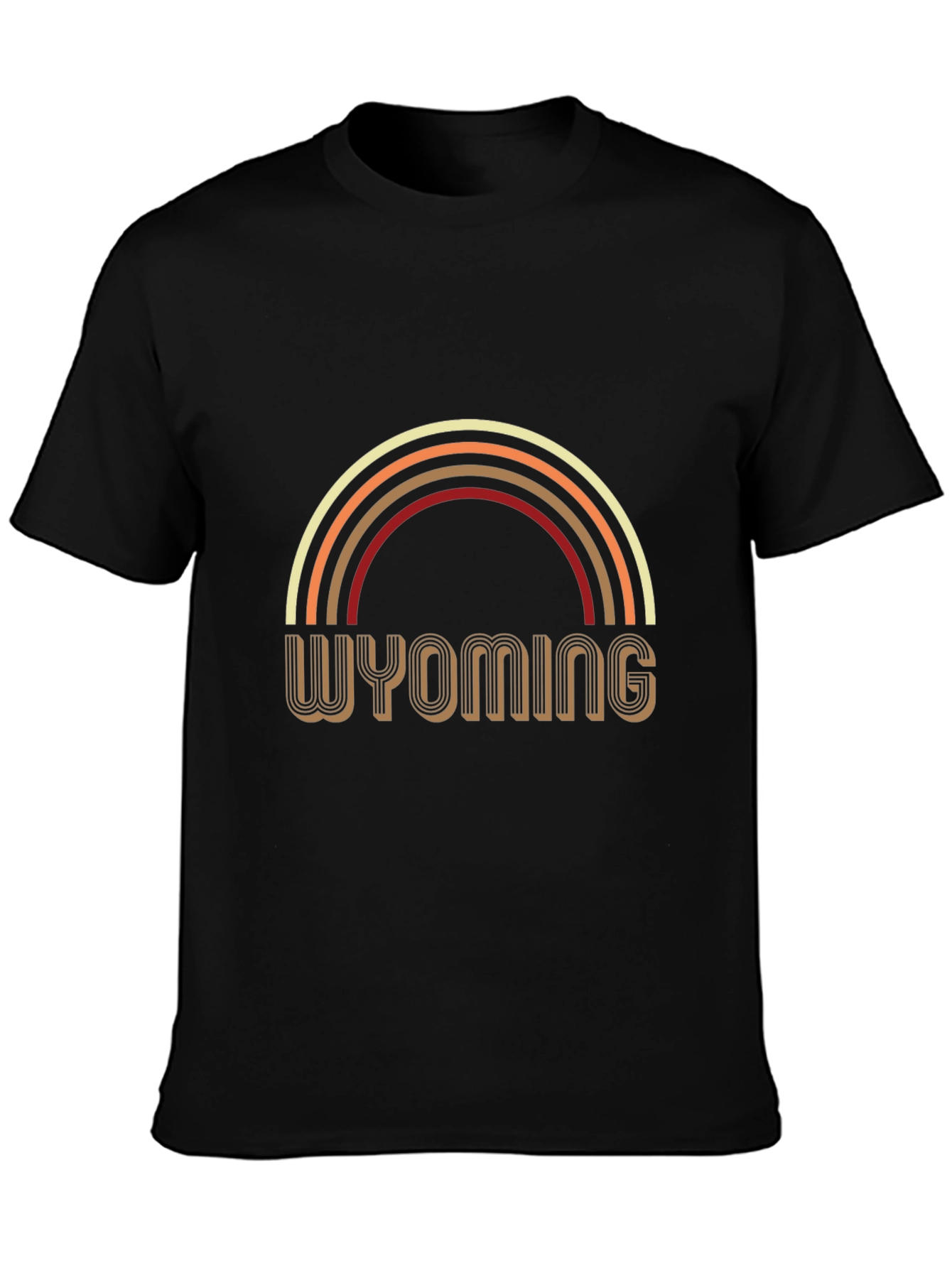 Wyoming Retro Rainbow Graphic Tee