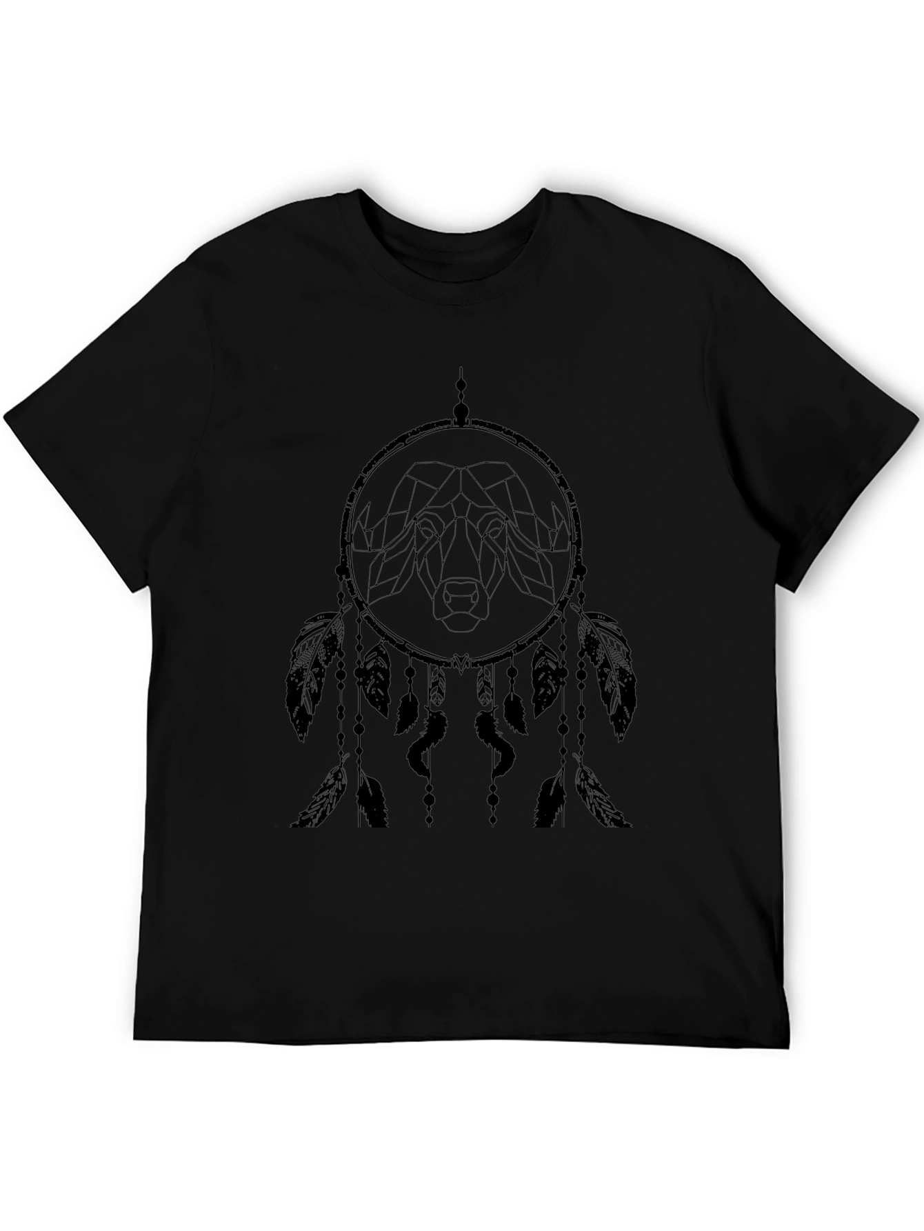 Geometric Buffalo Dreamcatcher Black T-Shirt
