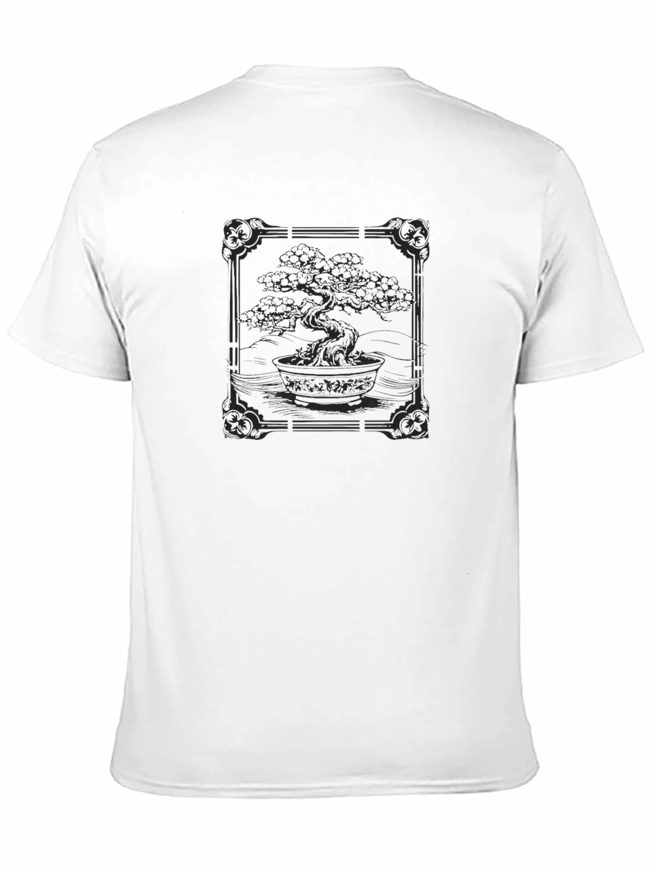 Bonsai Tree Graphic Print Black T-Shirt