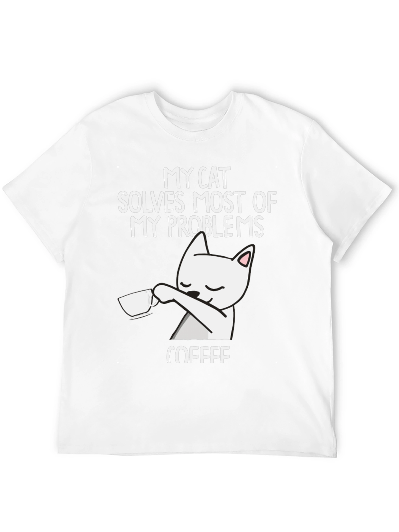 Cat Solves Problems Coffee T-Shirt