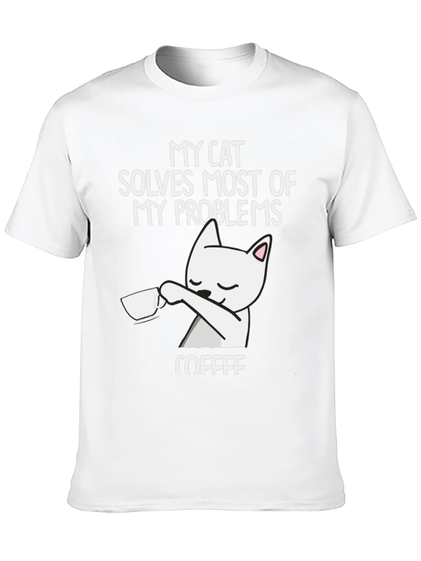 Cat Solves Problems Coffee T-Shirt