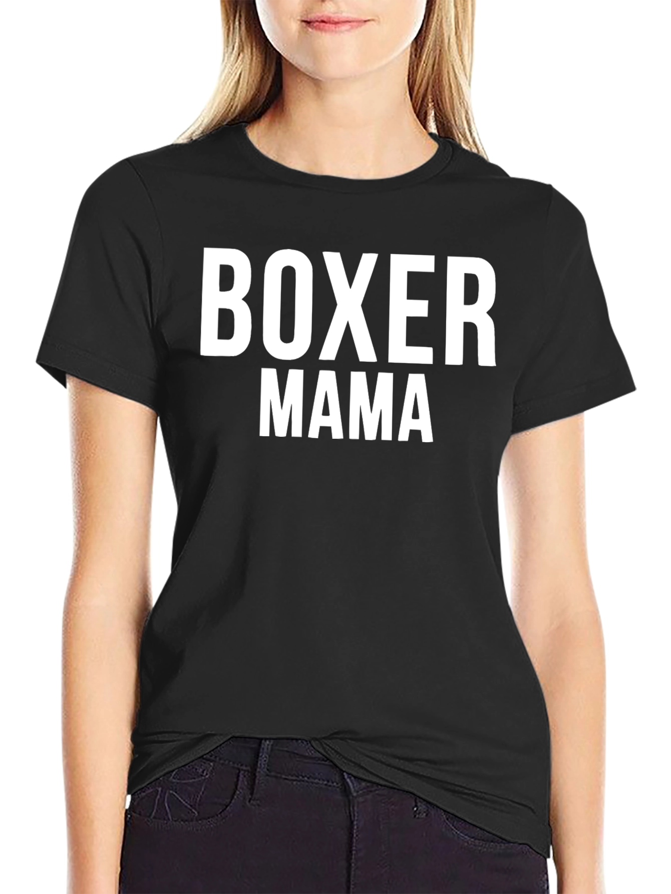 Boxer Mama Black T-Shirt for Dog Lovers