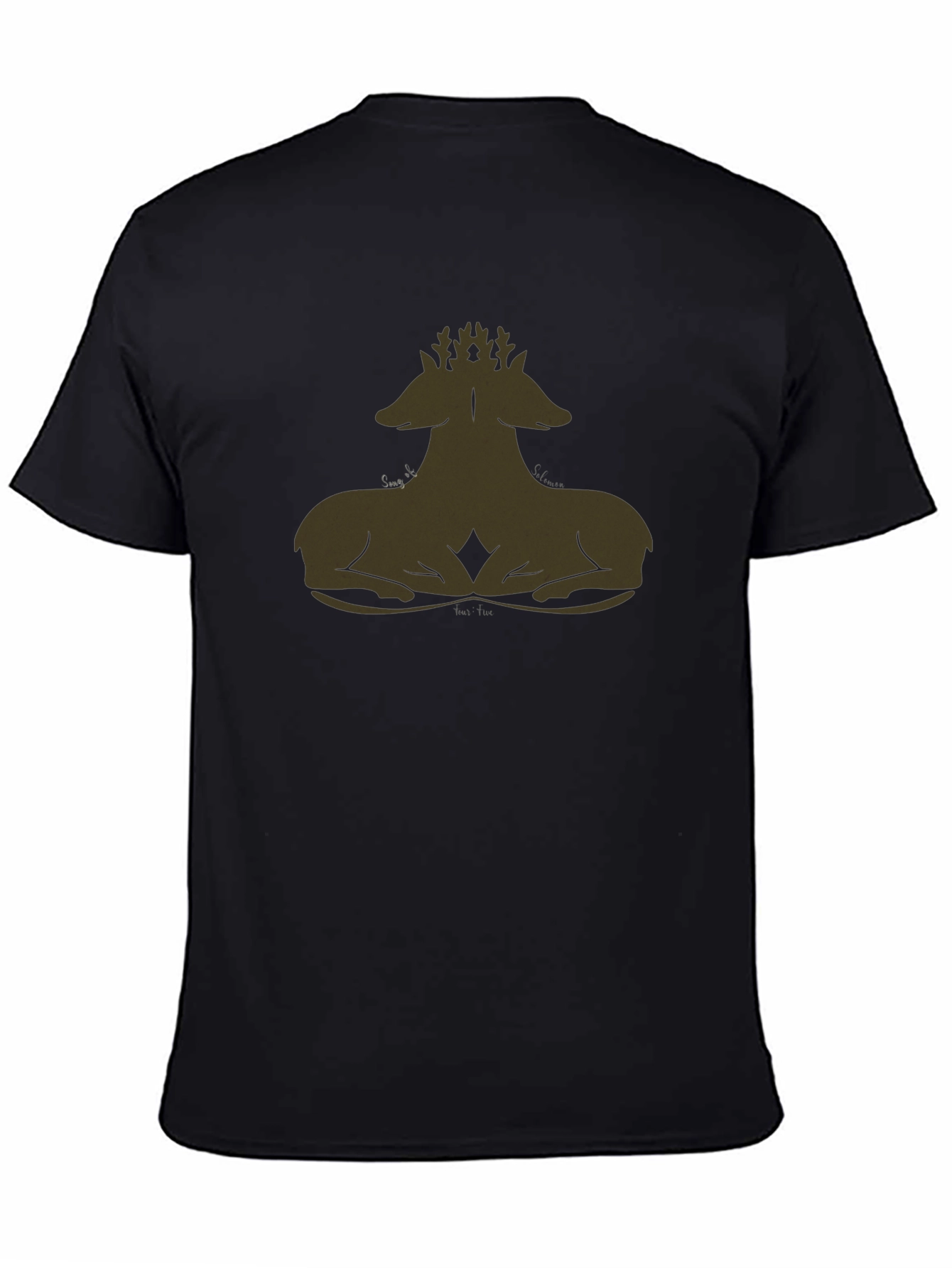 Black T-Shirt with Deer Antler Design