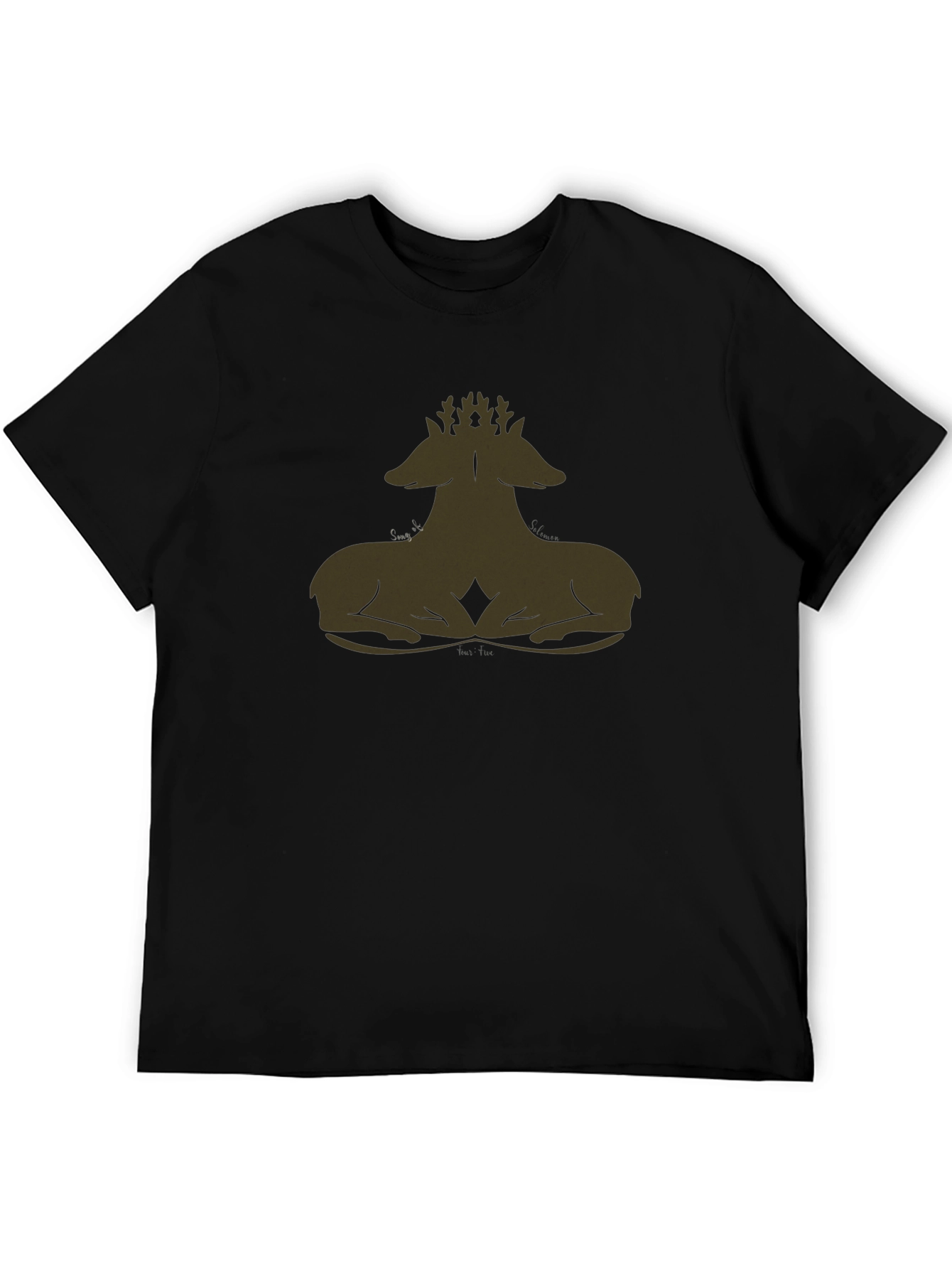 Black T-Shirt with Deer Antler Design