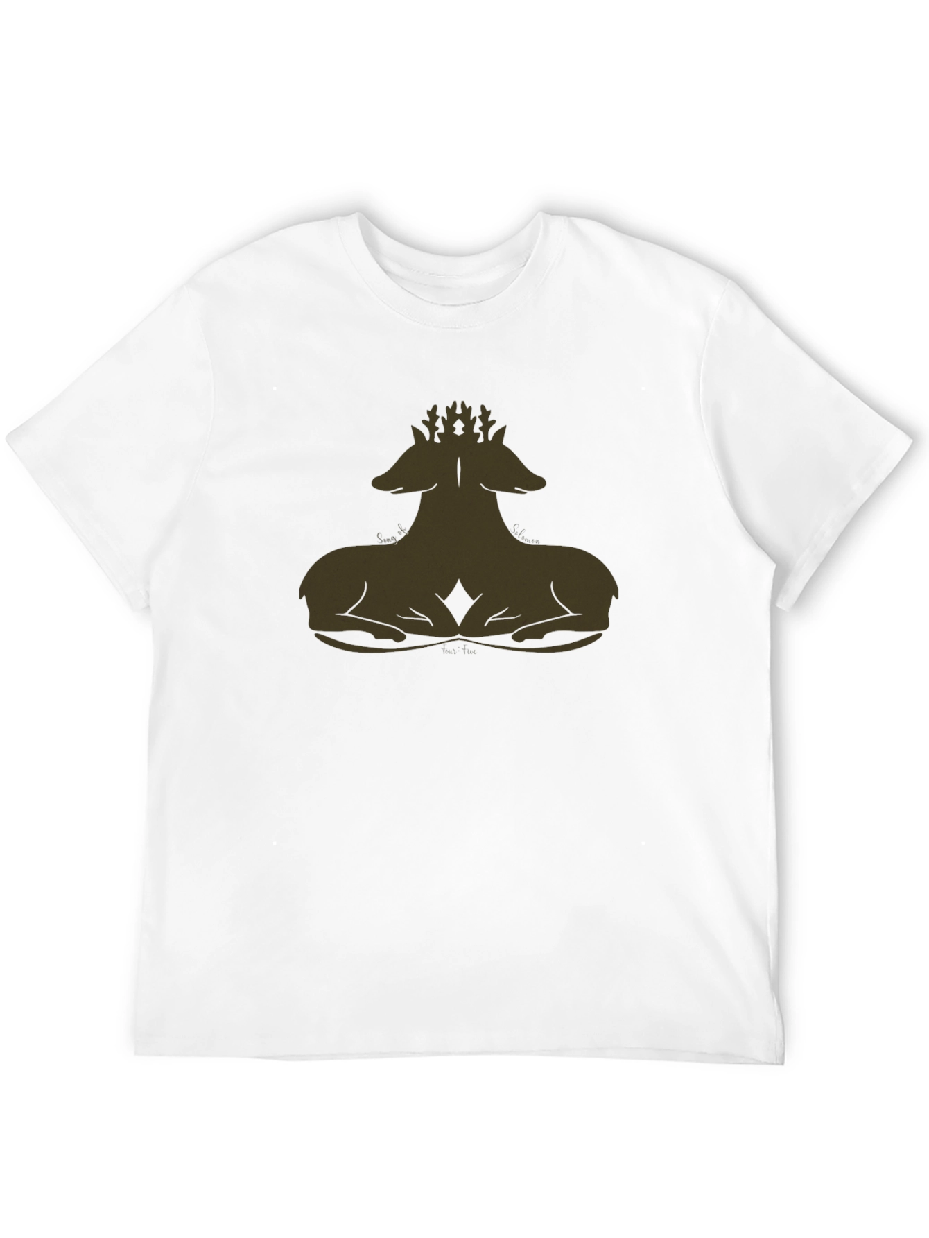 Black T-Shirt with Deer Antler Design
