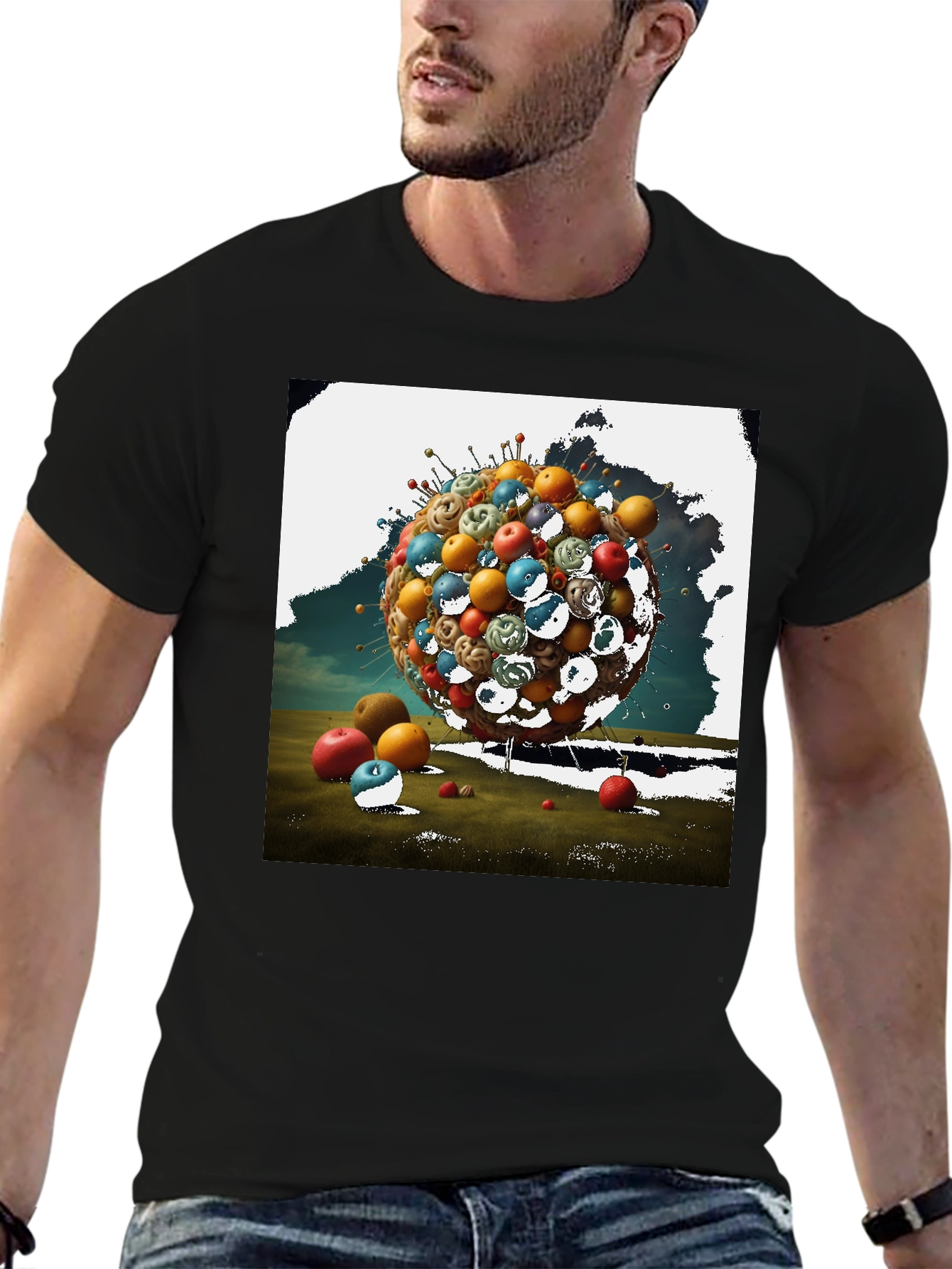 Surreal Fruit Sphere Graphic Tee