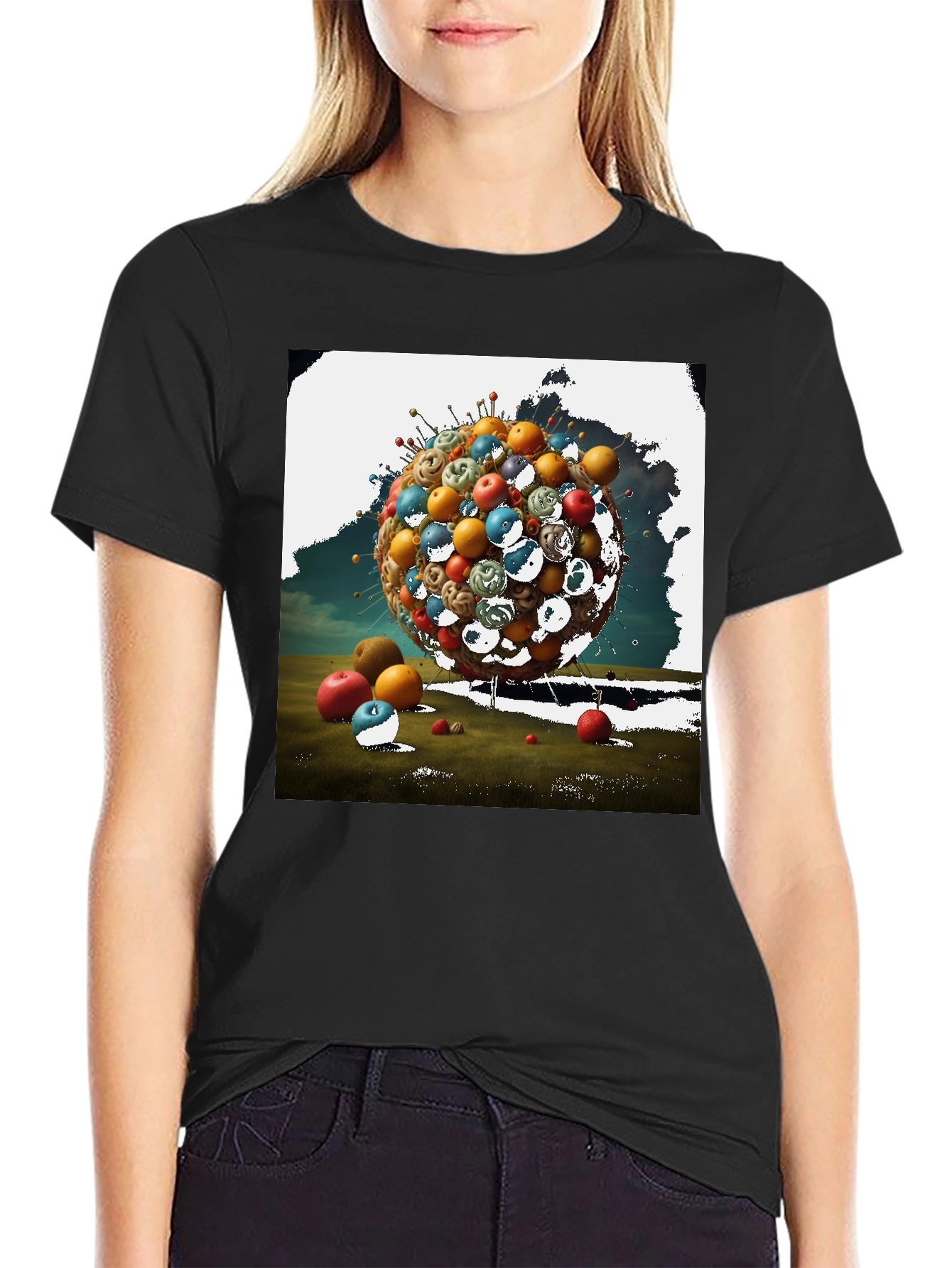 Surreal Fruit Sphere Graphic Tee