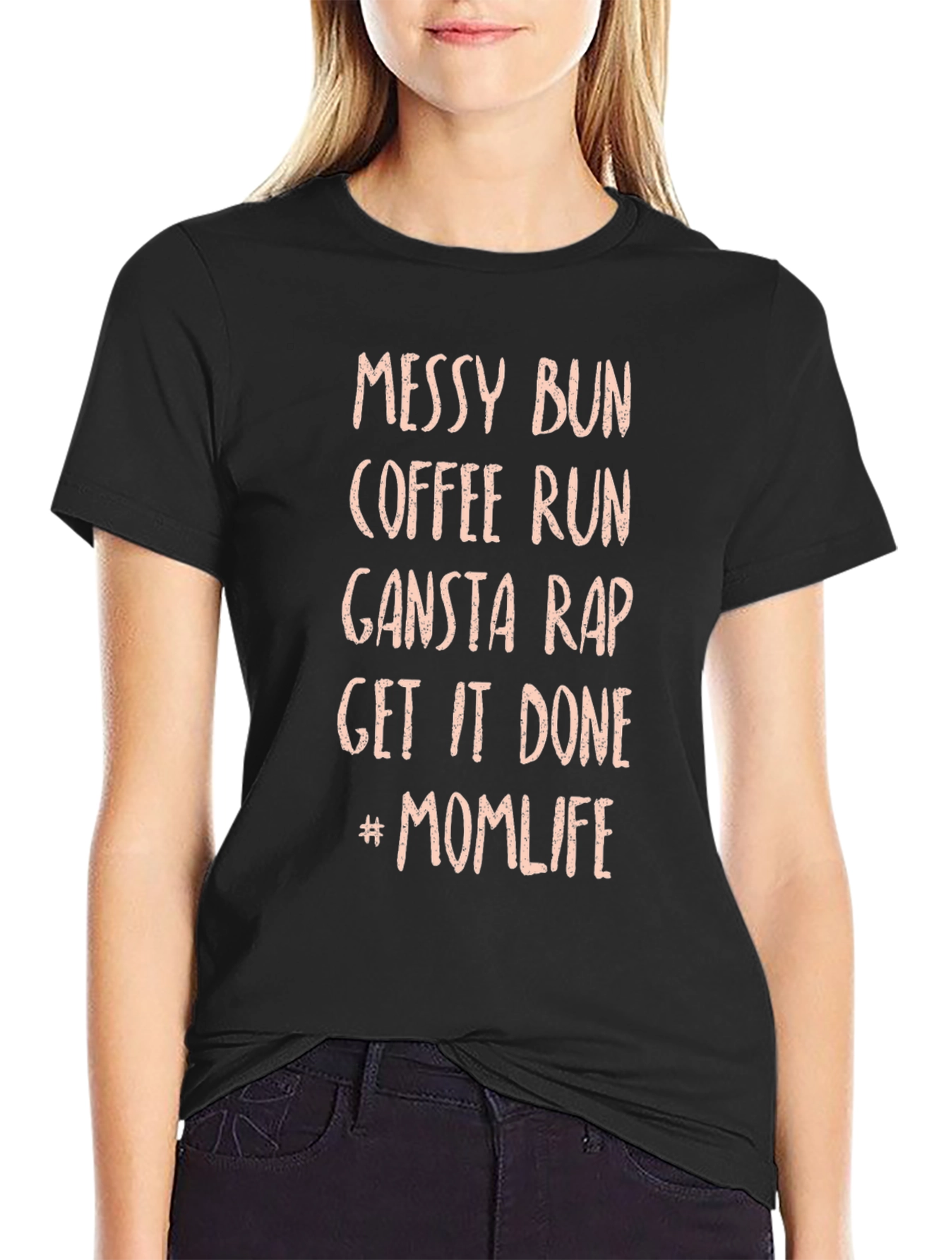 Messy Bun Mom Life Graphic Tee