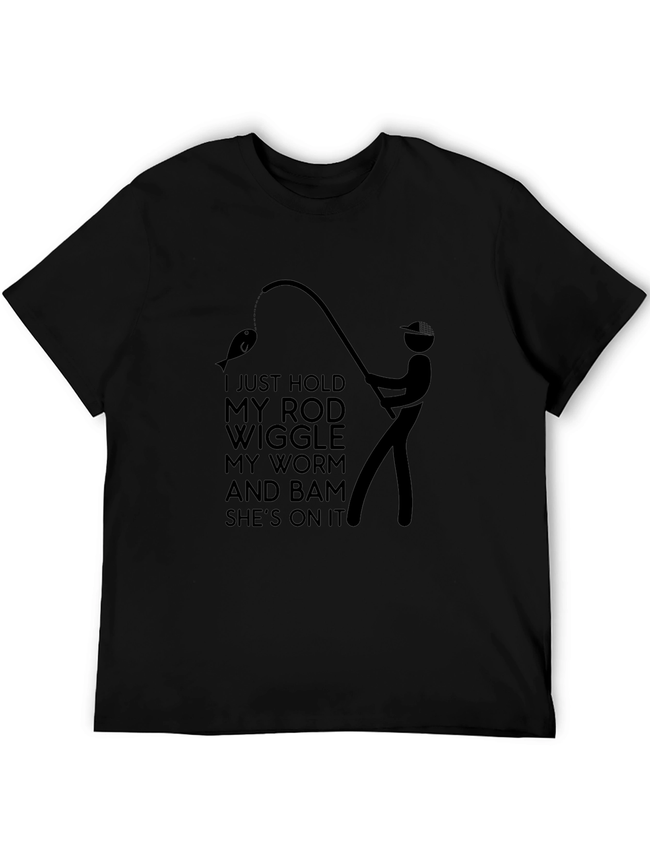 Fishing Humor T-Shirt: Rod Worm and Bam!
