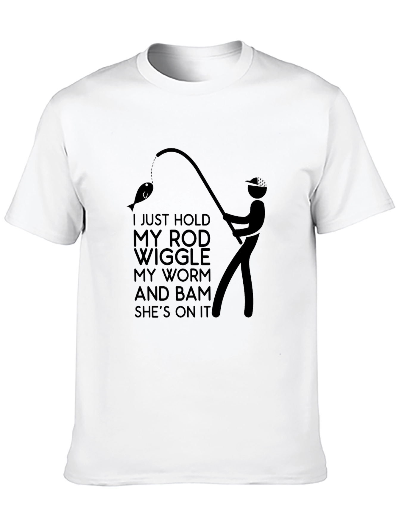 Fishing Humor T-Shirt: Rod Worm and Bam!