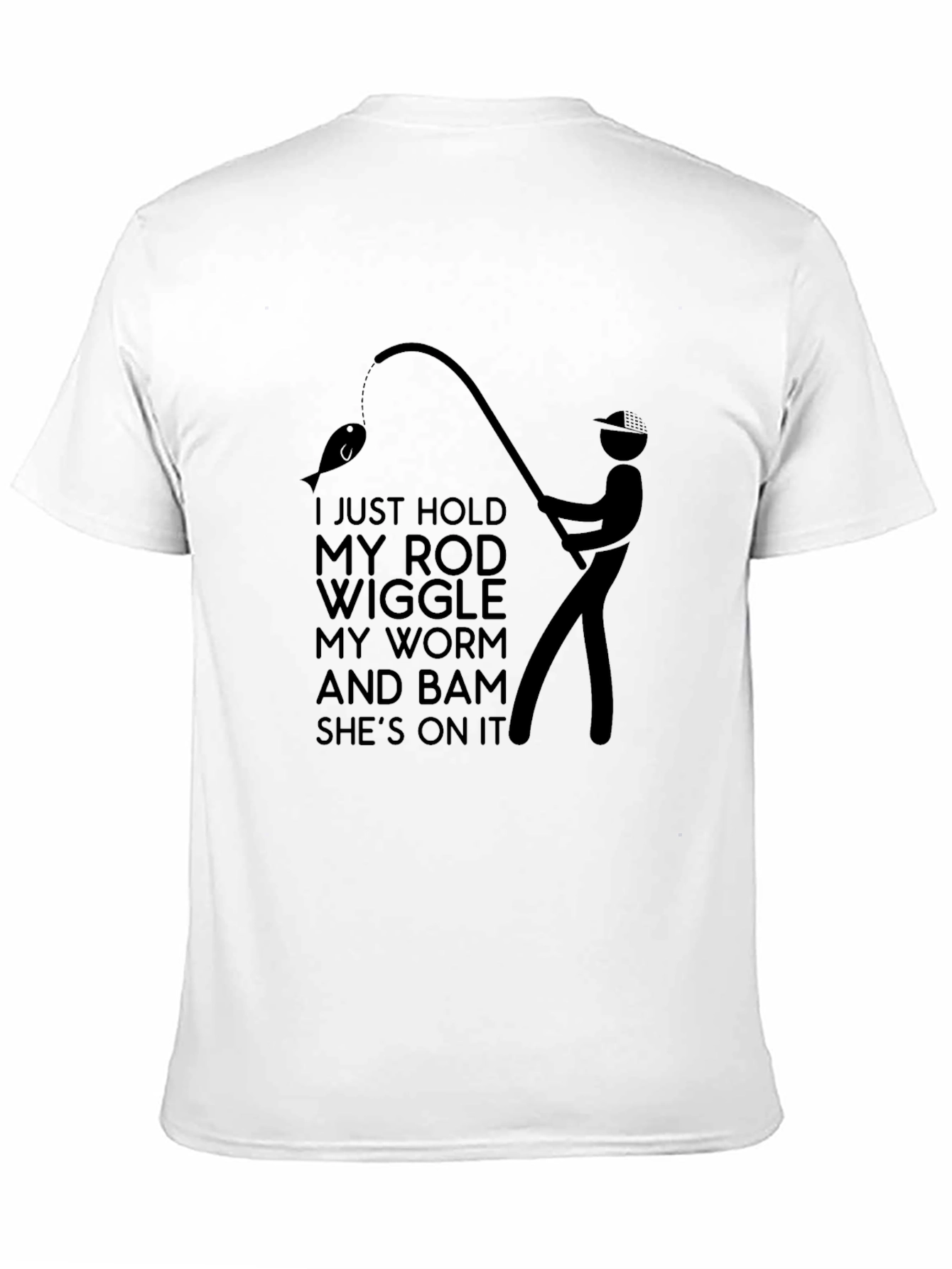 Fishing Humor T-Shirt: Rod Worm and Bam!