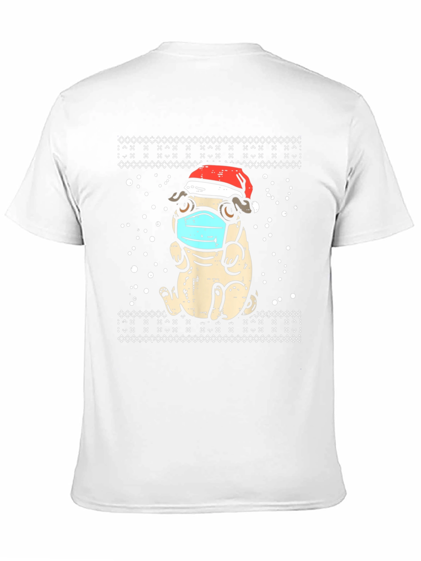 Festive Pug in Mask Holiday Tee